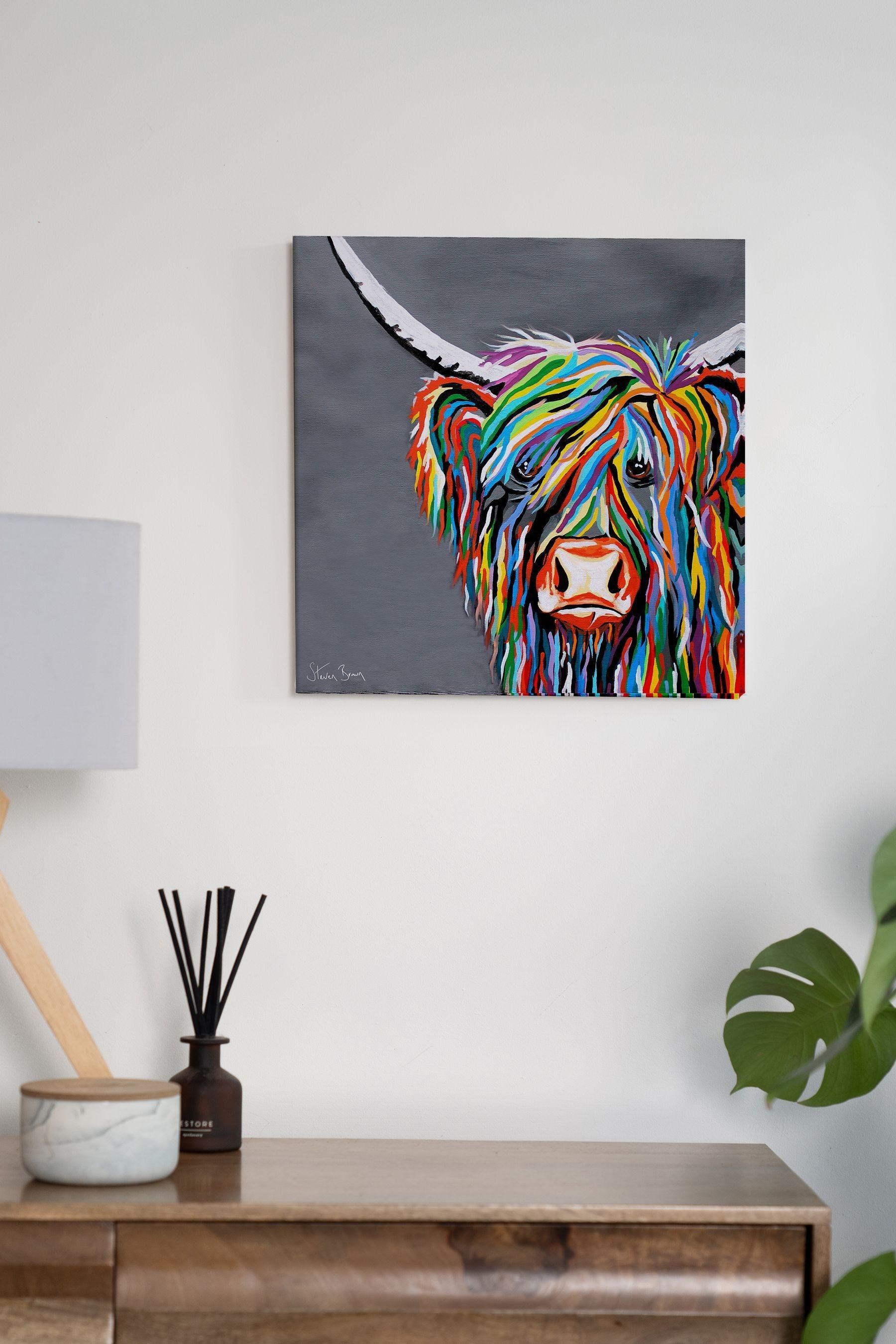 Buy Steven Brown Art Grey Rab McCoo Medium Canvas Print from the Next ...