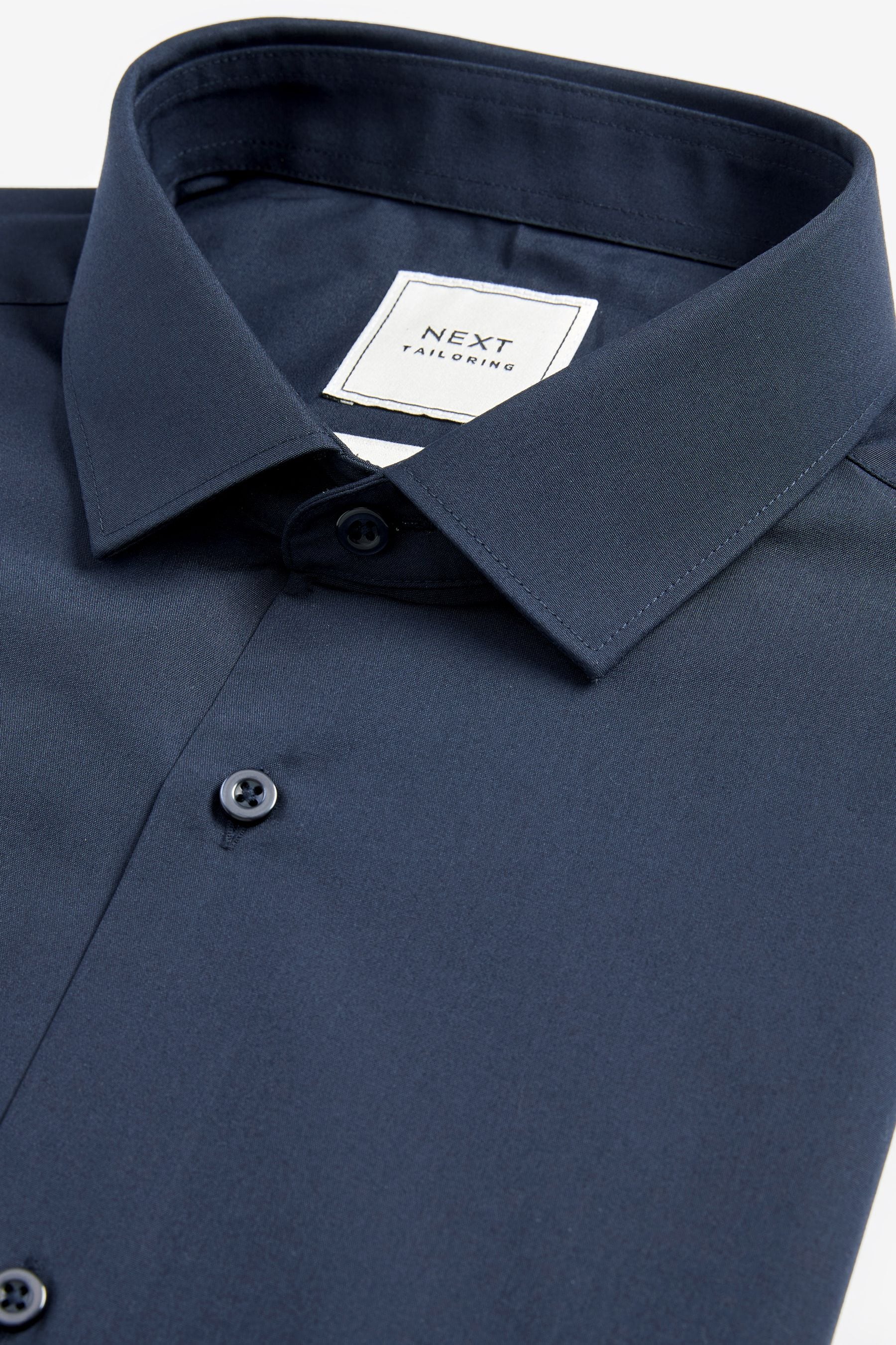 Buy Blue Navy Slim Fit Easy Care Single Cuff Shirt from the Next UK ...