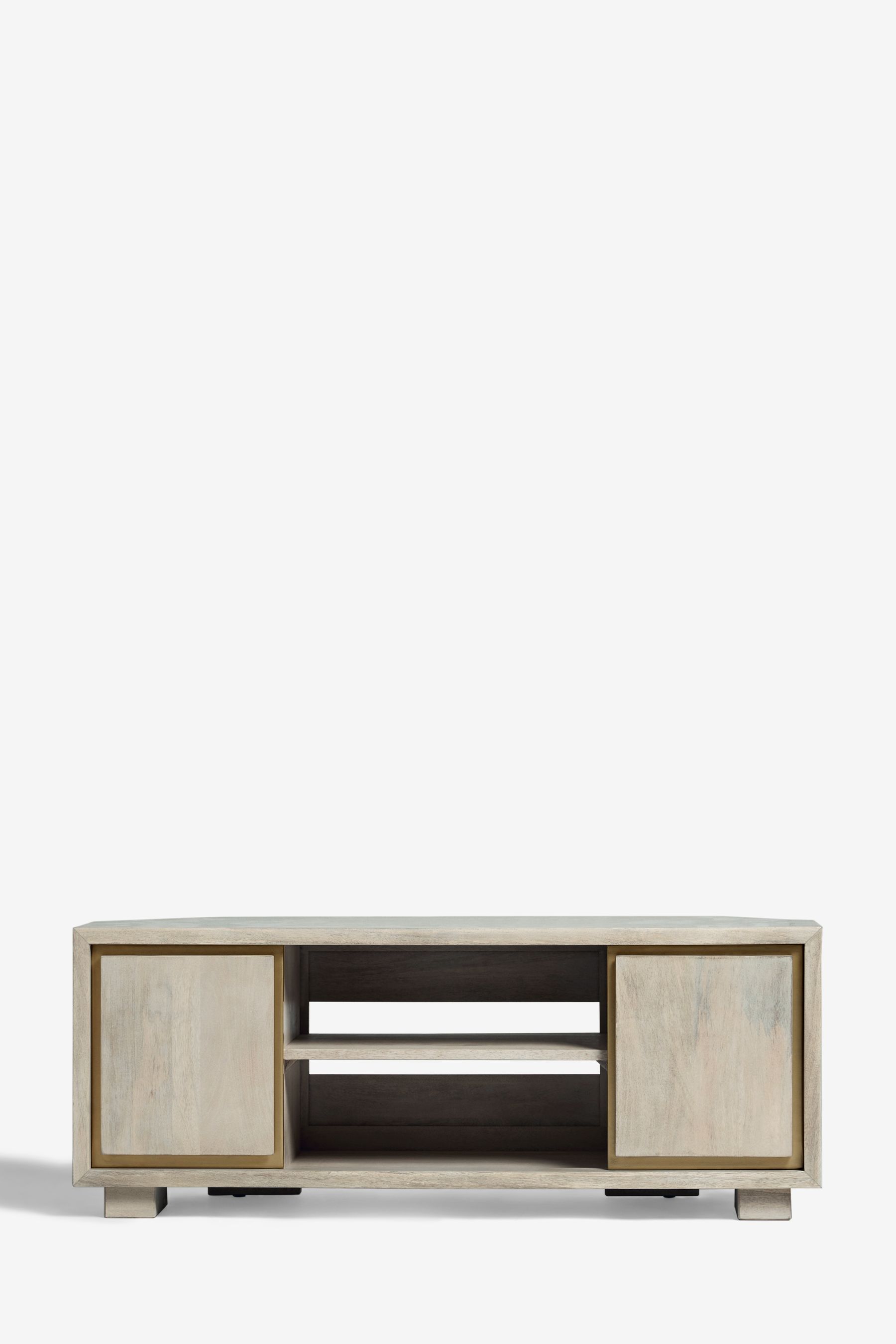Buy Light Colton Mango Wood Corner TV Unit from Next Ireland