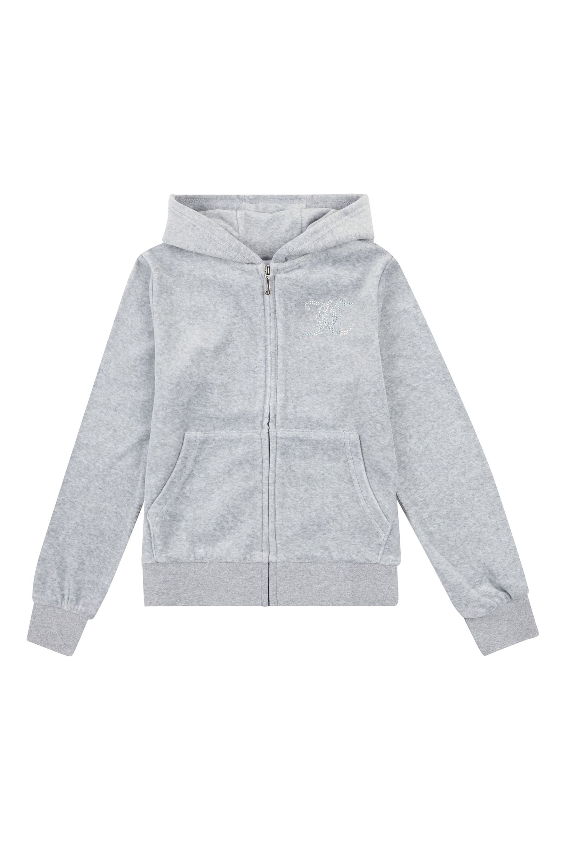 Juicy couture diamante velour full zip hoodi on sale