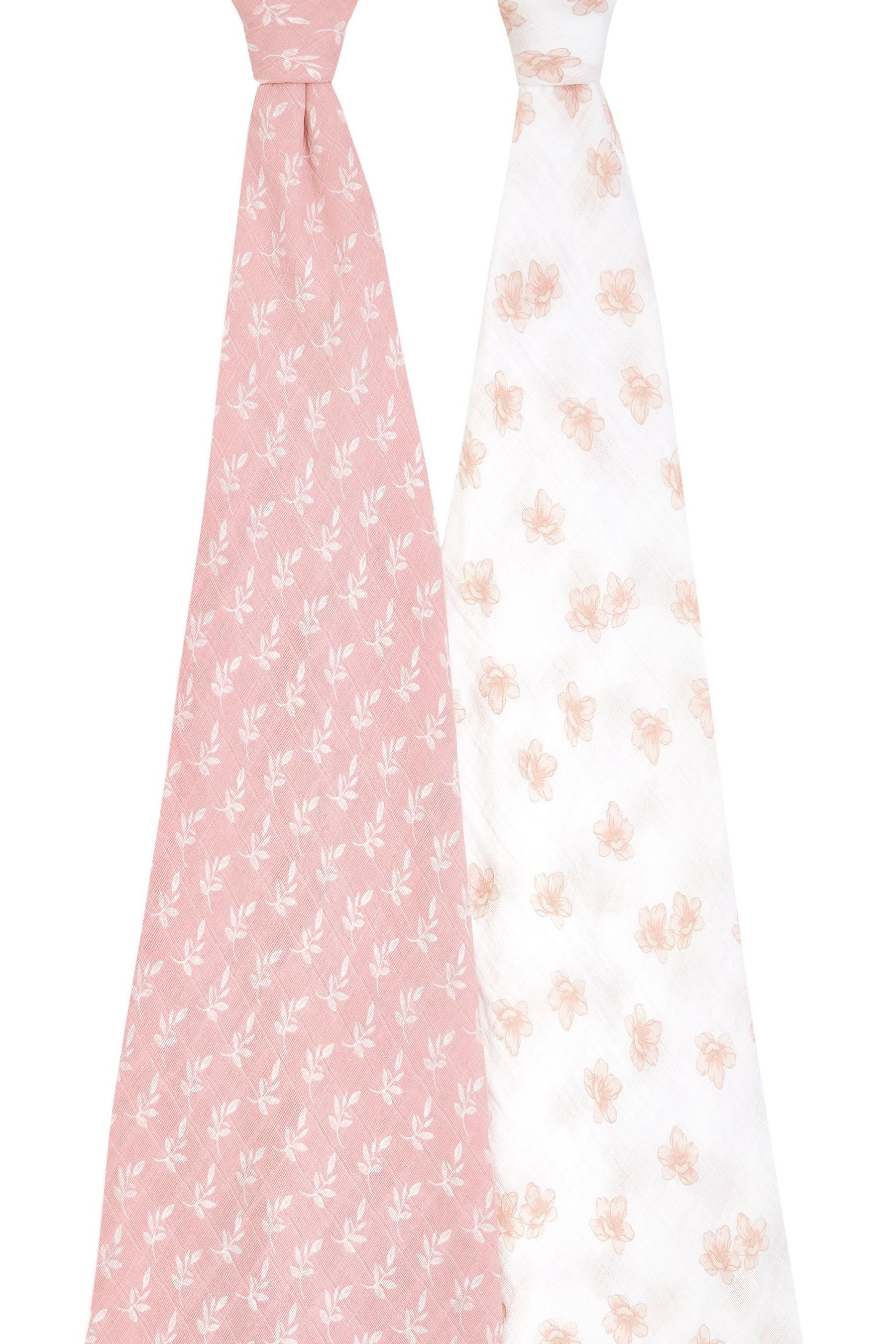 Buy aden + anais Pink Organic Cotton Muslin Blankets 2 Pack from the