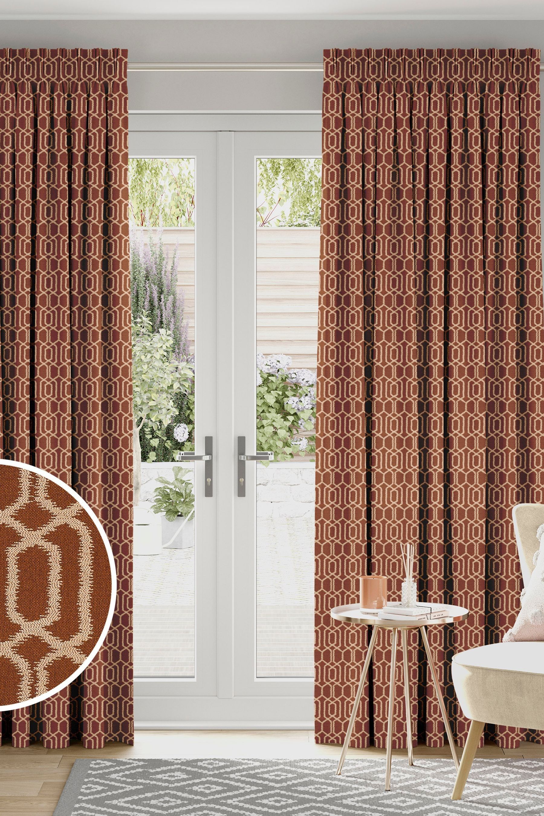 Buy Terracotta Walter Made To Measure Curtains from the Next UK online shop