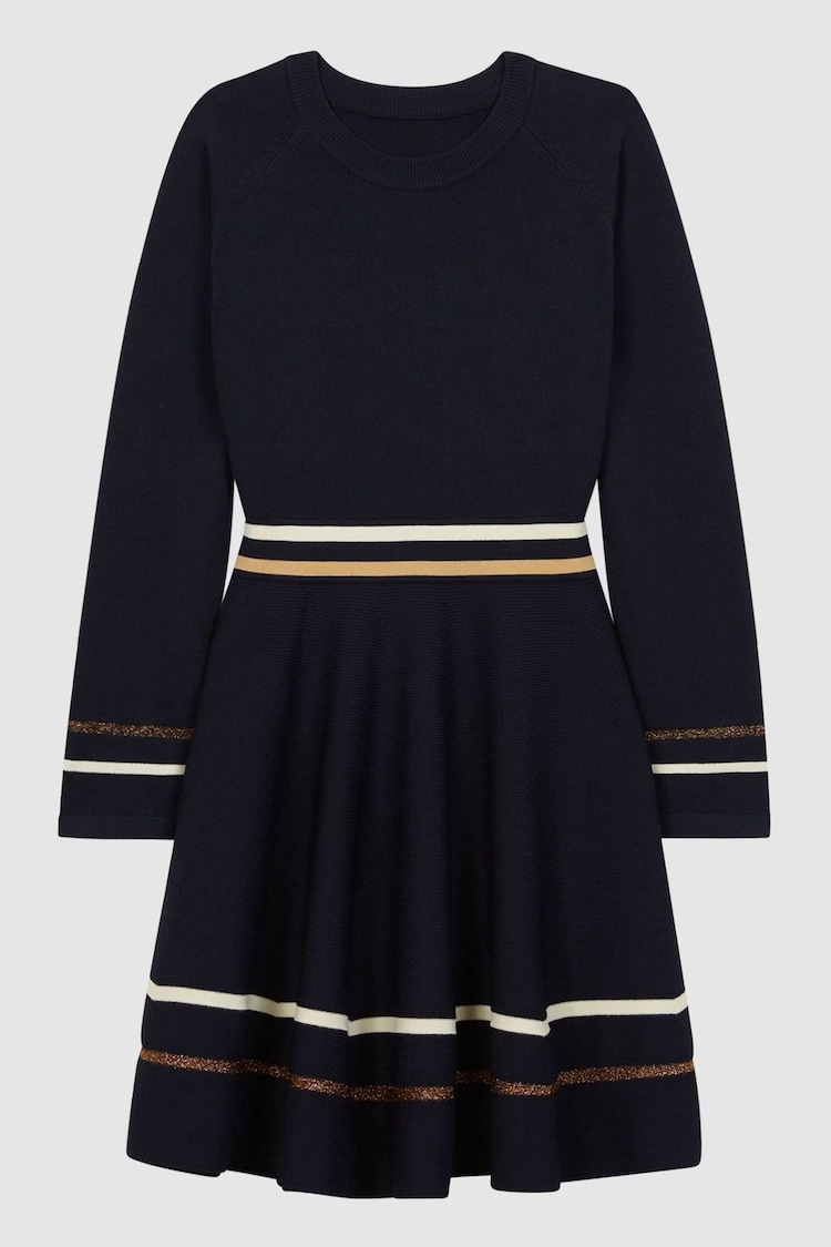 Reiss Navy Edith Junior Knitted Dress - Image 1 of 1