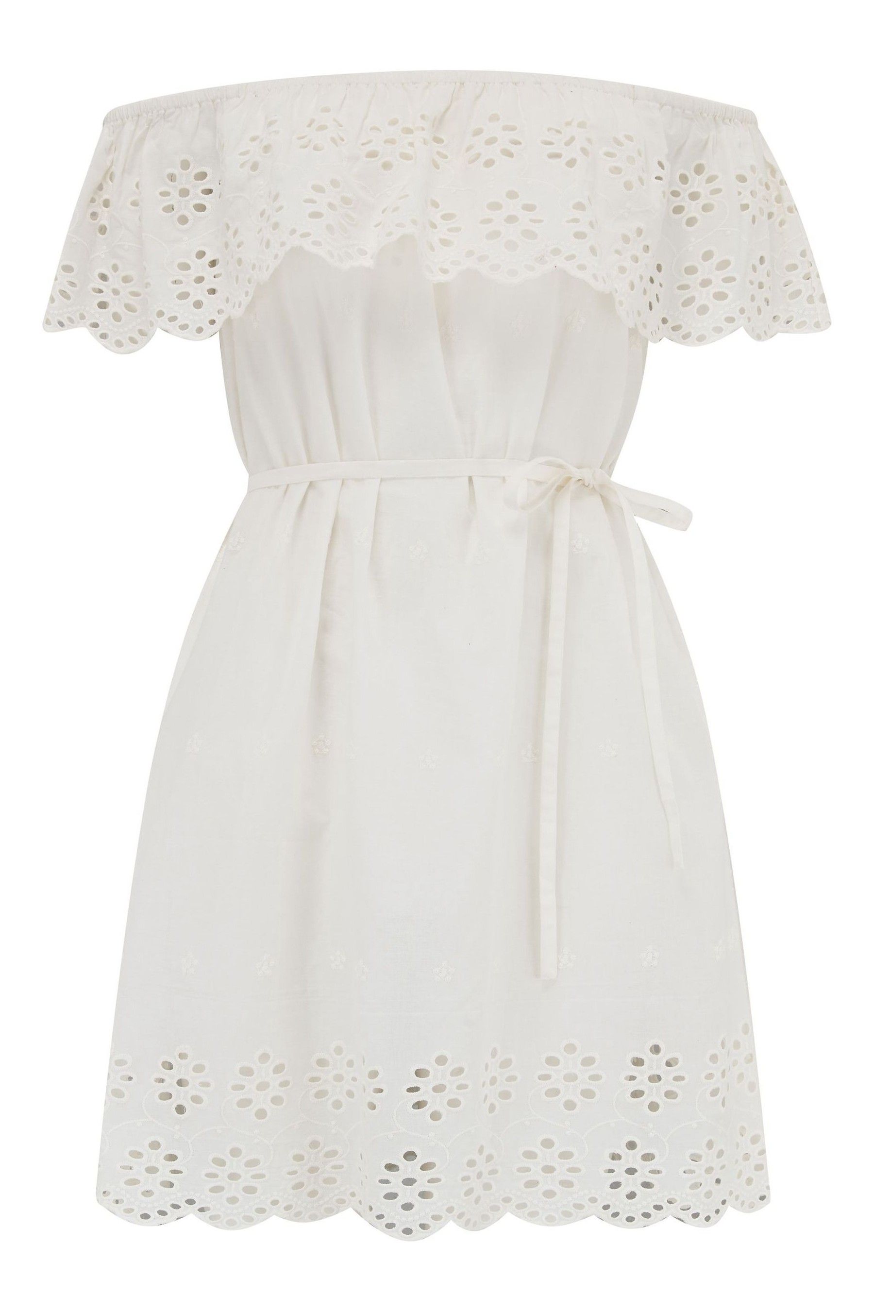Shop Now: Pour Moi White Amanda Fuller Cotton Midaxi Dress - jhi8i74
