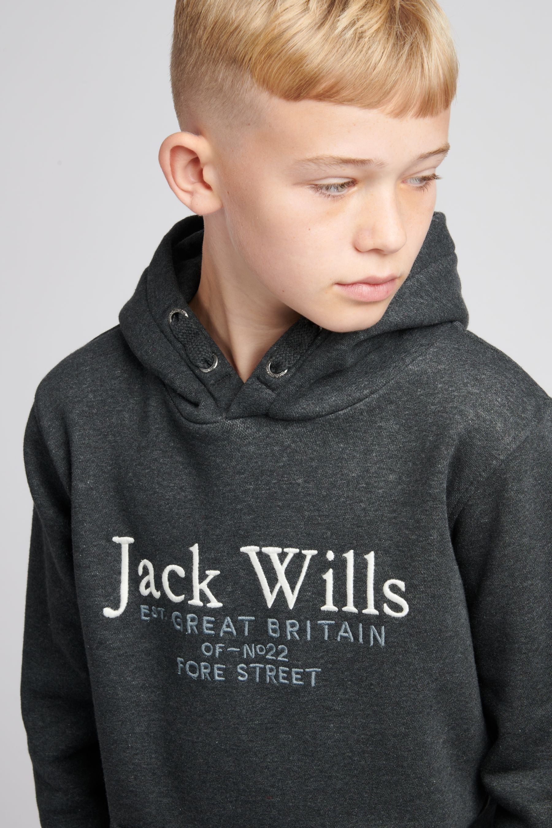 Buy Jack Wills Charcoal Grey Script Hoodie from the Next UK online shop
