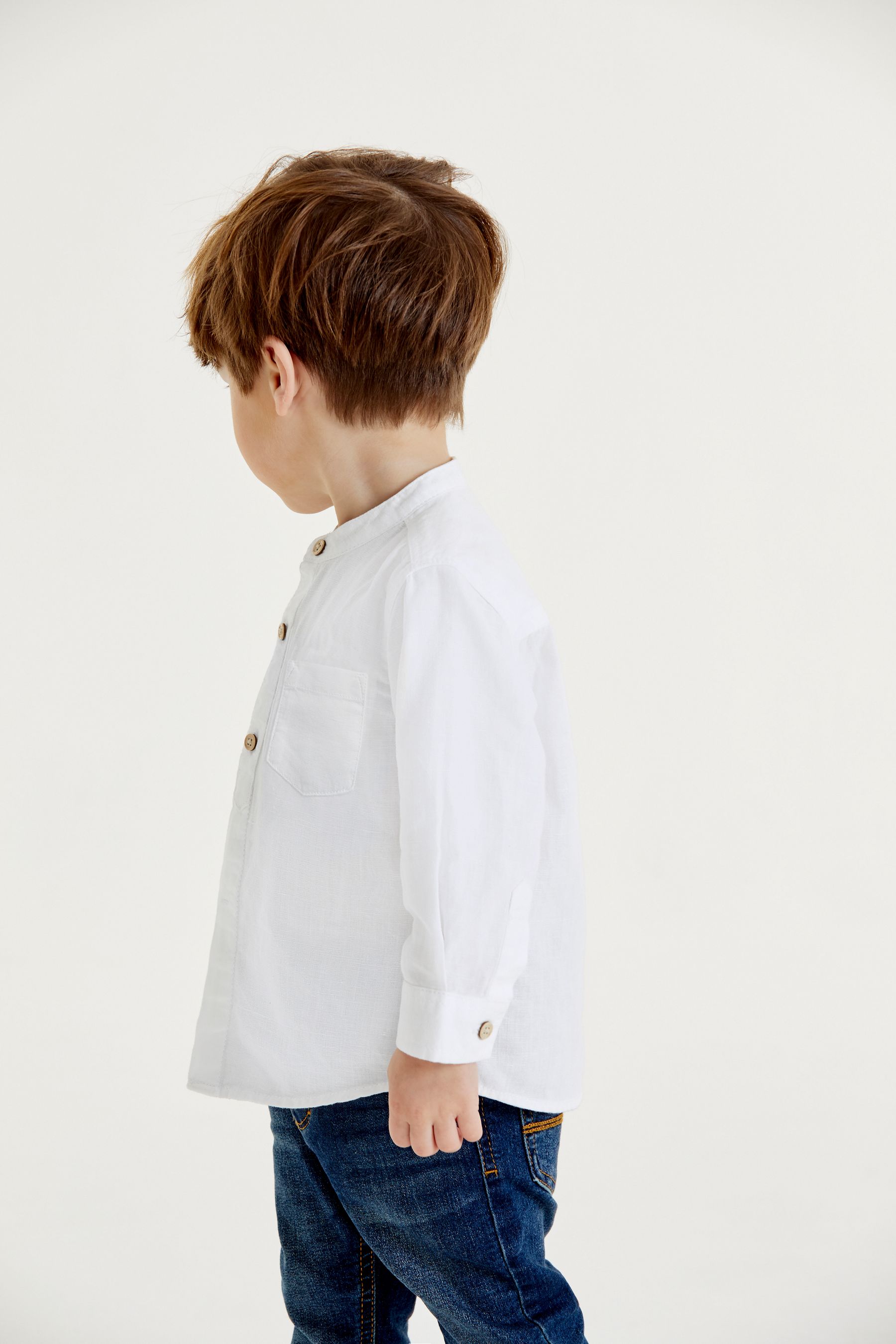 Buy White Grandad Collar Linen Mix Shirt (3mths7yrs) from the Next UK