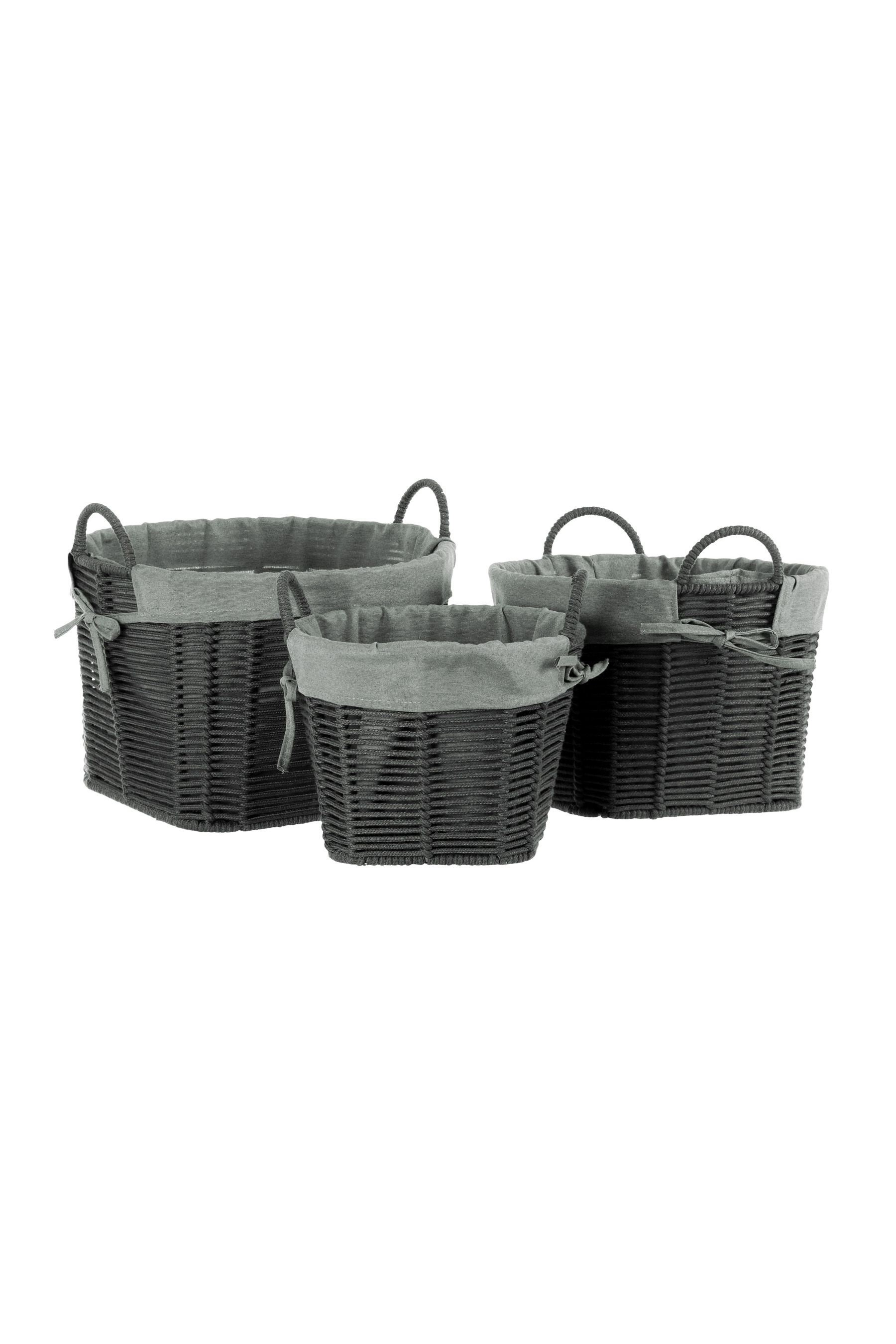 Buy Interiors by Premier Dark Grey Storage Baskets from the Next UK
