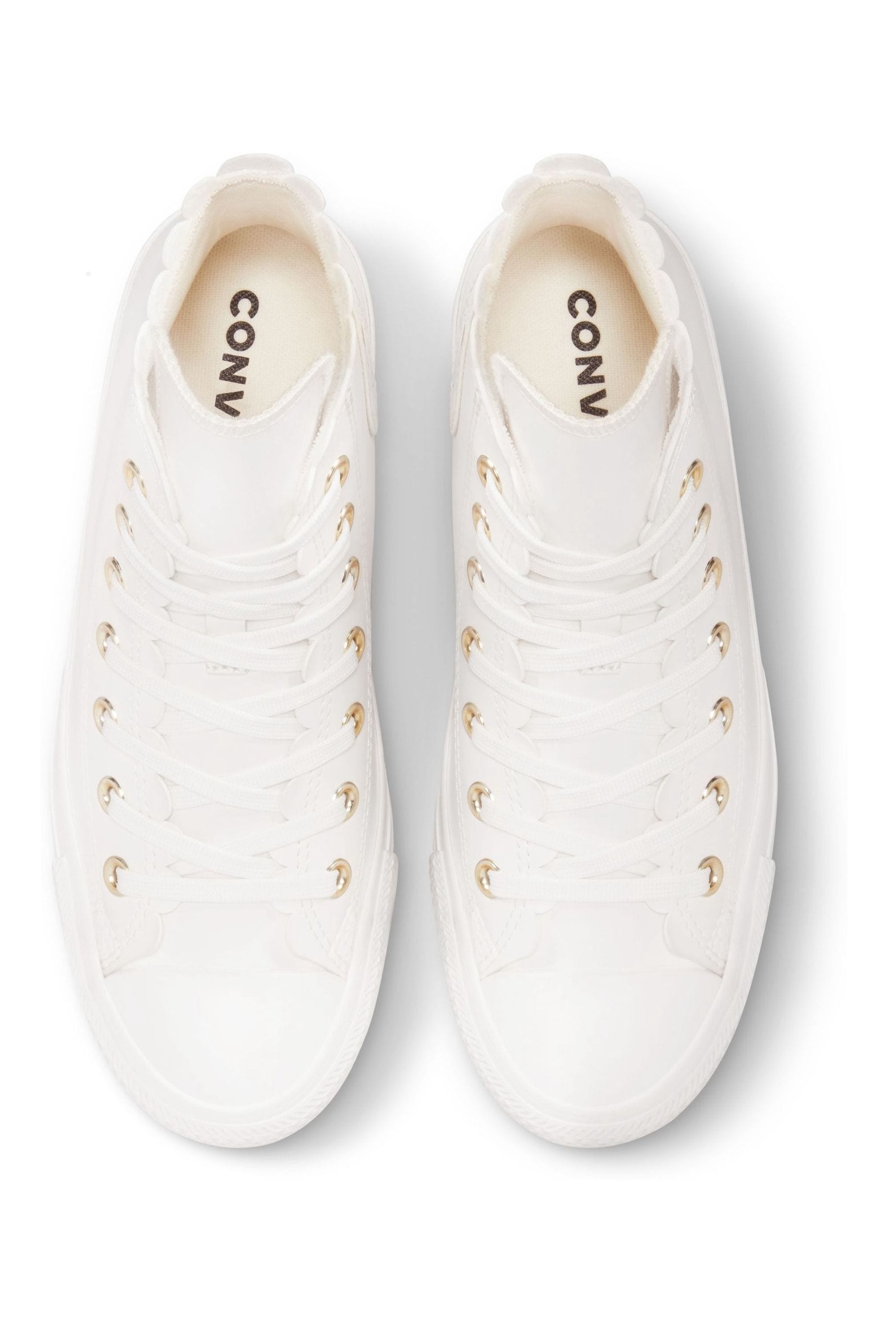 Buy Converse White Scallop High Top Trainers from the Next UK online shop