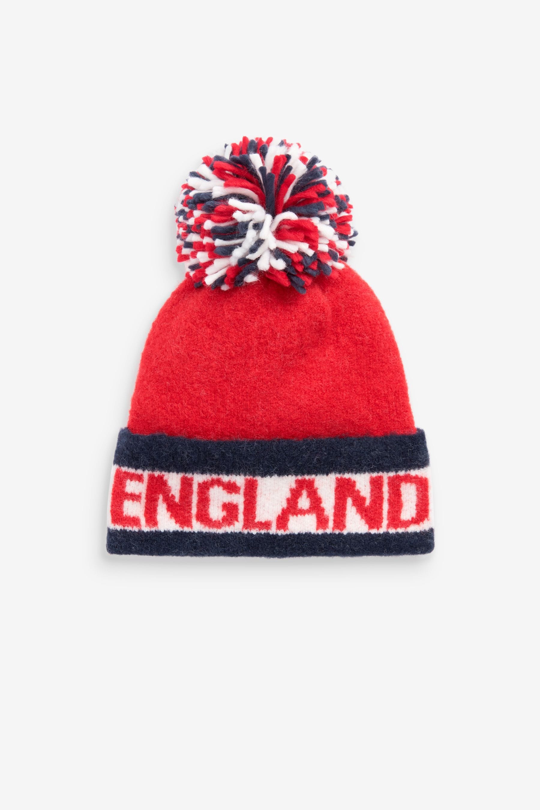 Buy England Elements Football Pom Beanie Hat from Next Luxembourg
