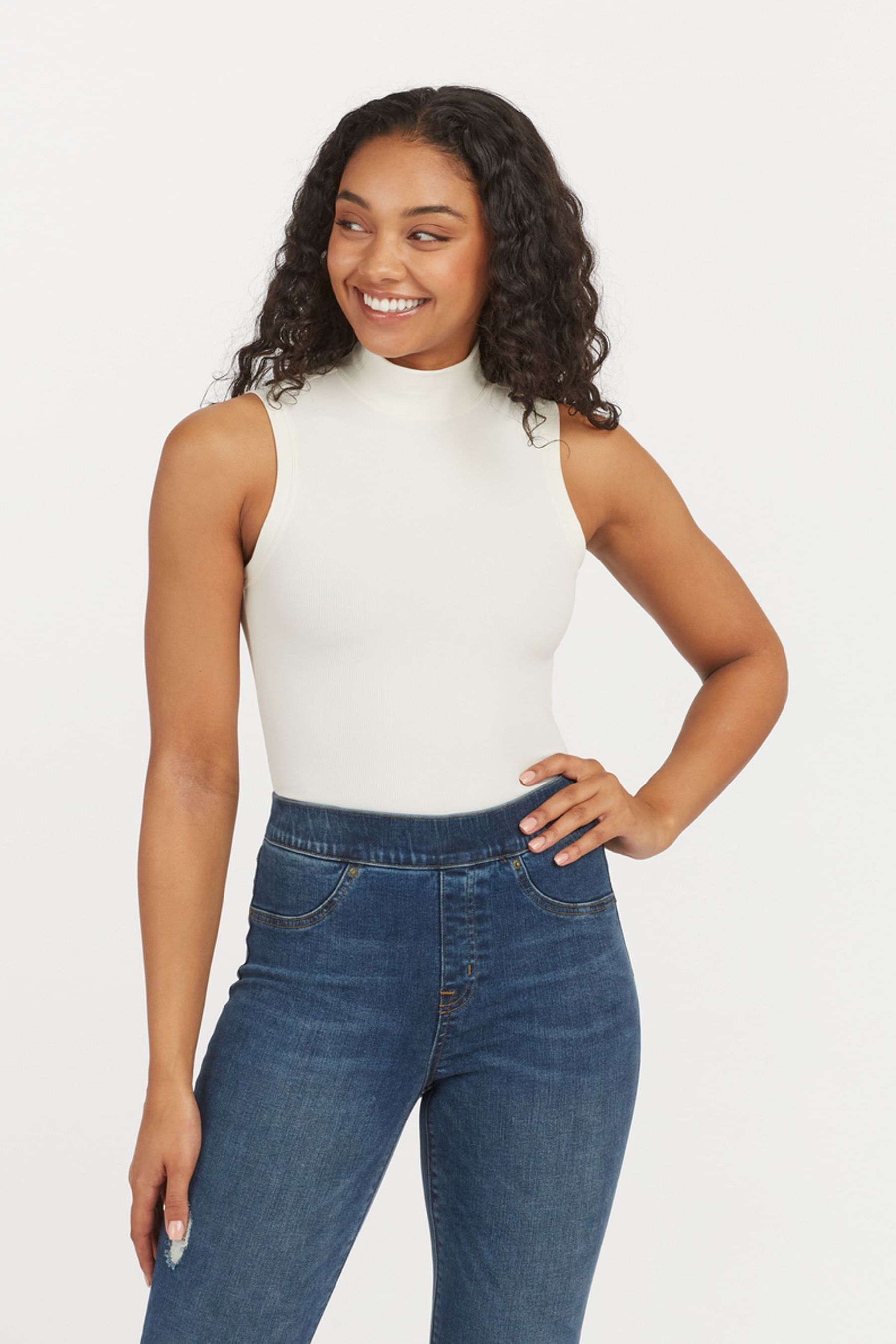 Buy SPANX® Suit Yourself Ribbed Mock Neck Tummy Control Bodysuit from