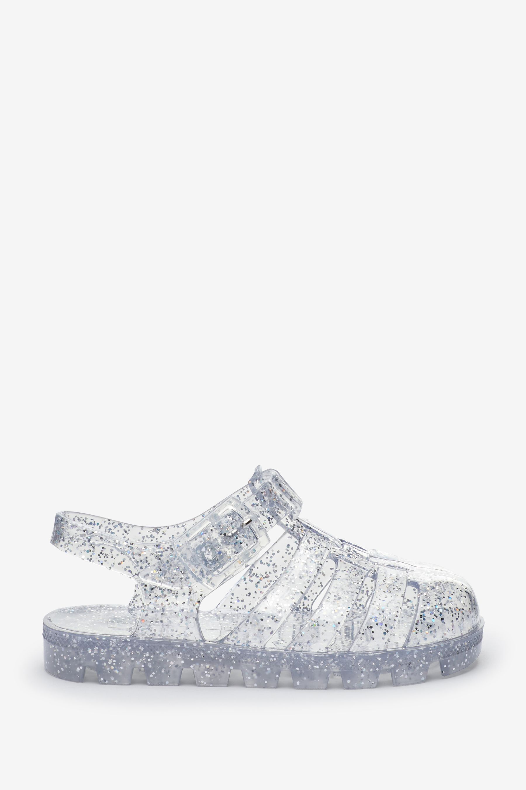 Buy Silver Glitter Jelly Sandals from the Next UK online shop