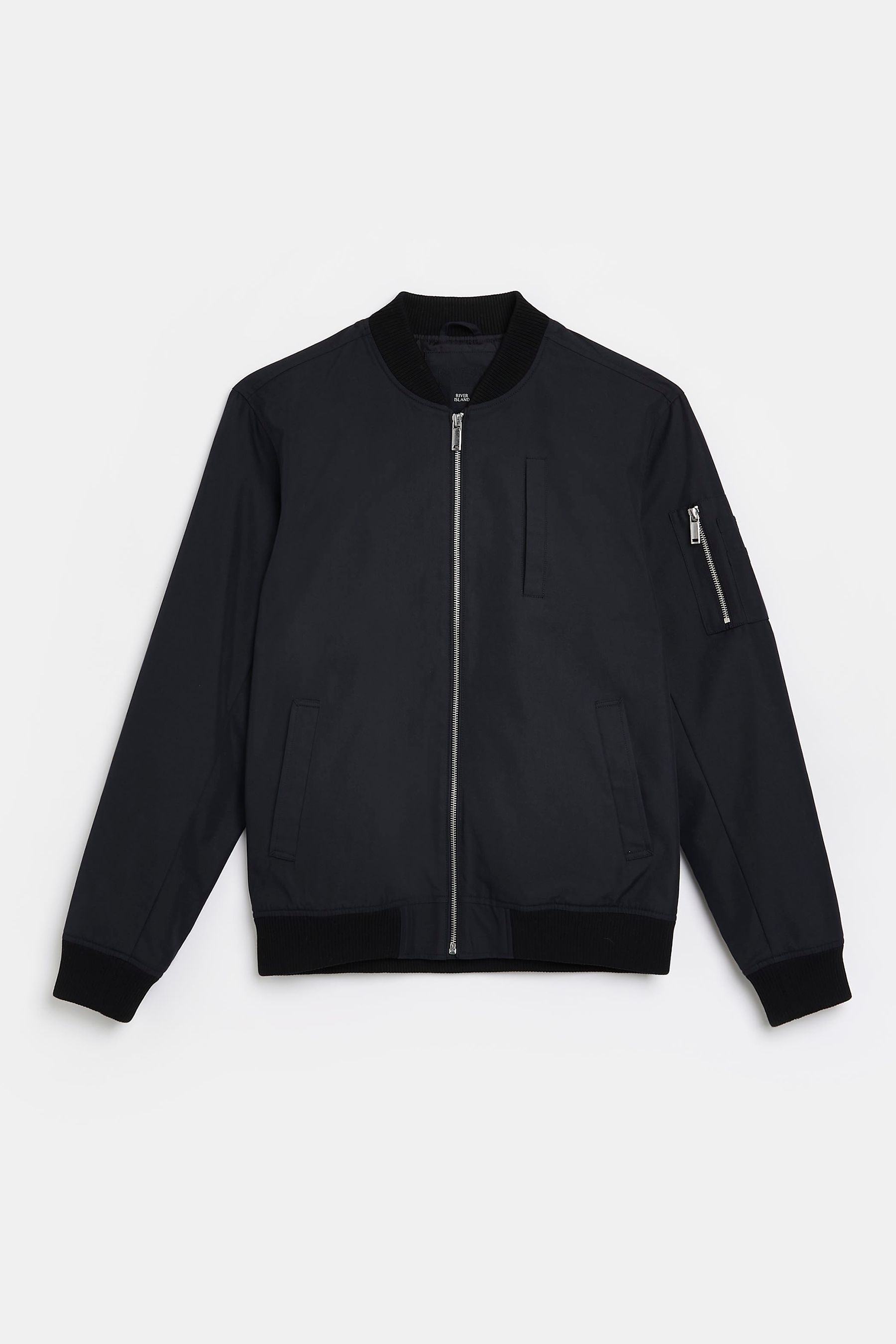 Buy River Island Black Chunky Rib Bomber from the Next UK online shop