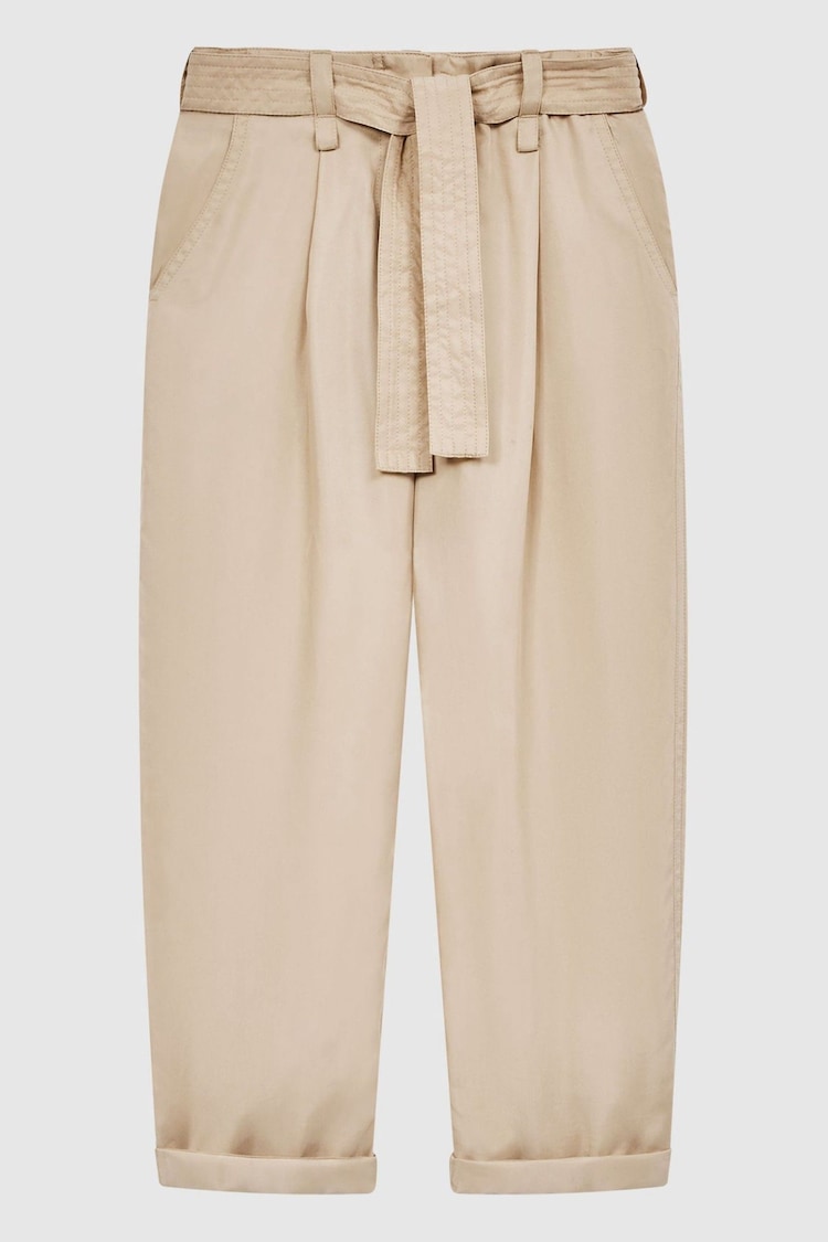 Reiss Camel Joanie 9-12 yrs Paper Bag Cargo Trousers - Image 1 of 1