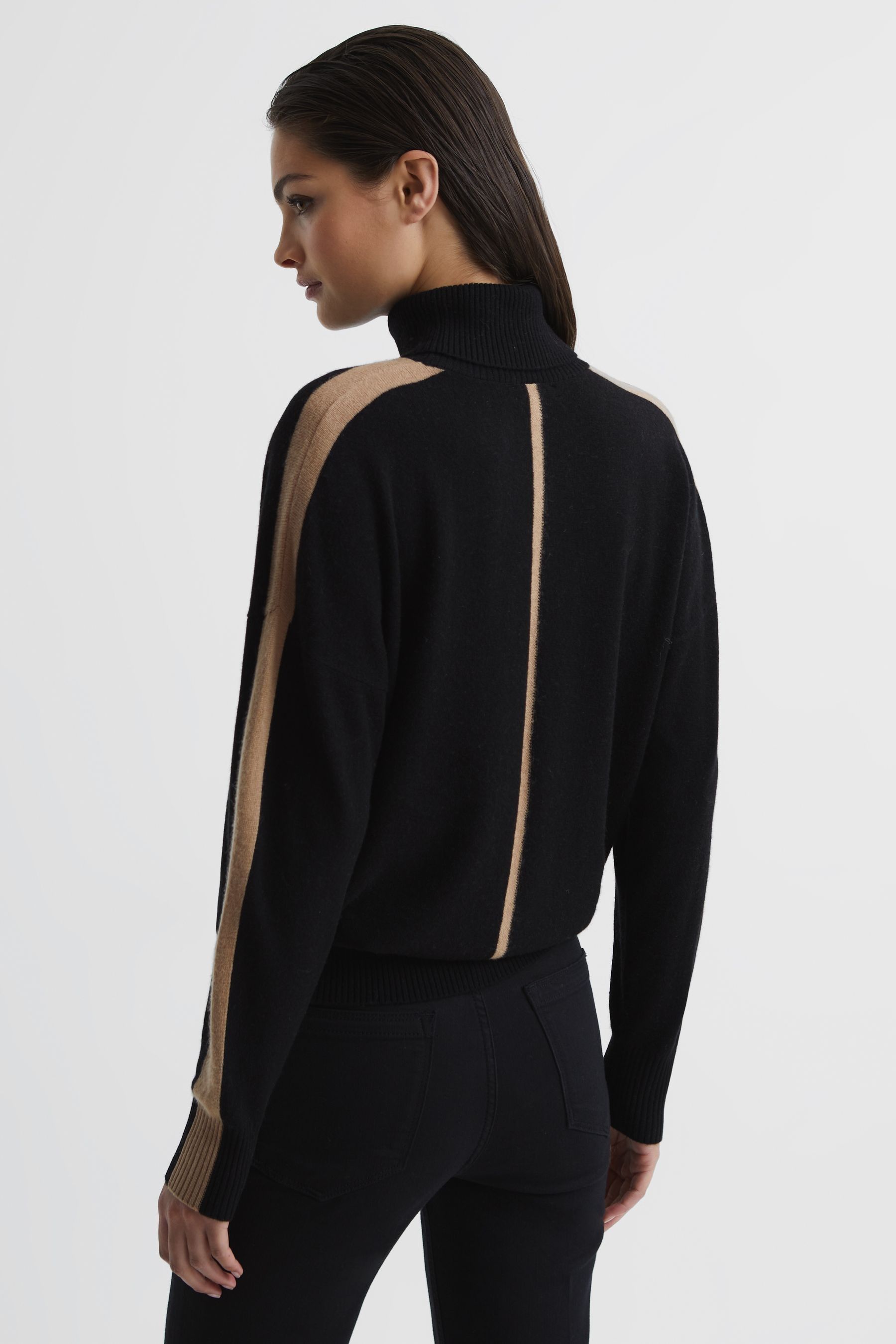 Buy French Connection Mens Cash Roll Neck Jumper Black - View #9