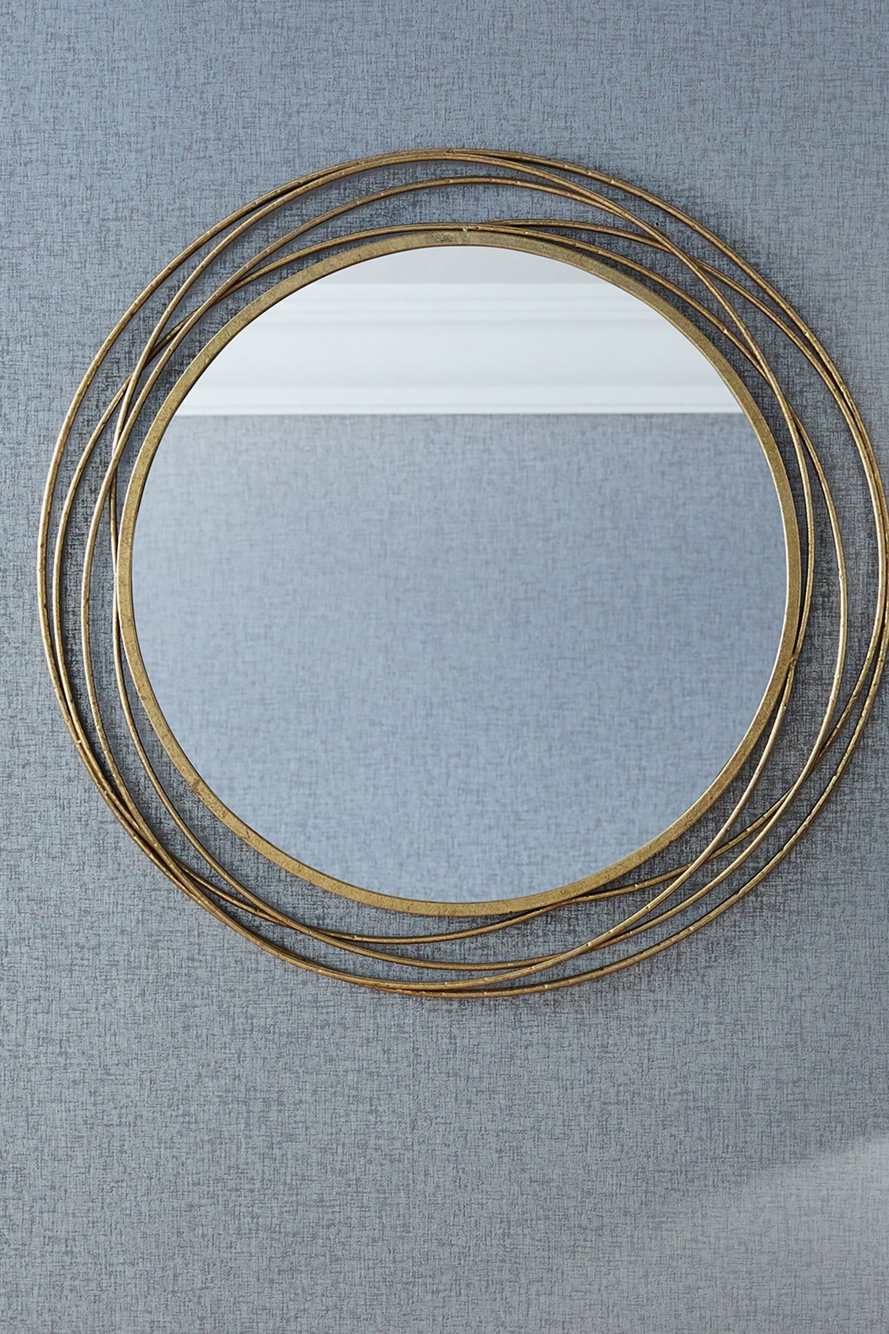 Buy Pacific Antique Gold Metal Round Wall Mirror from the Next UK