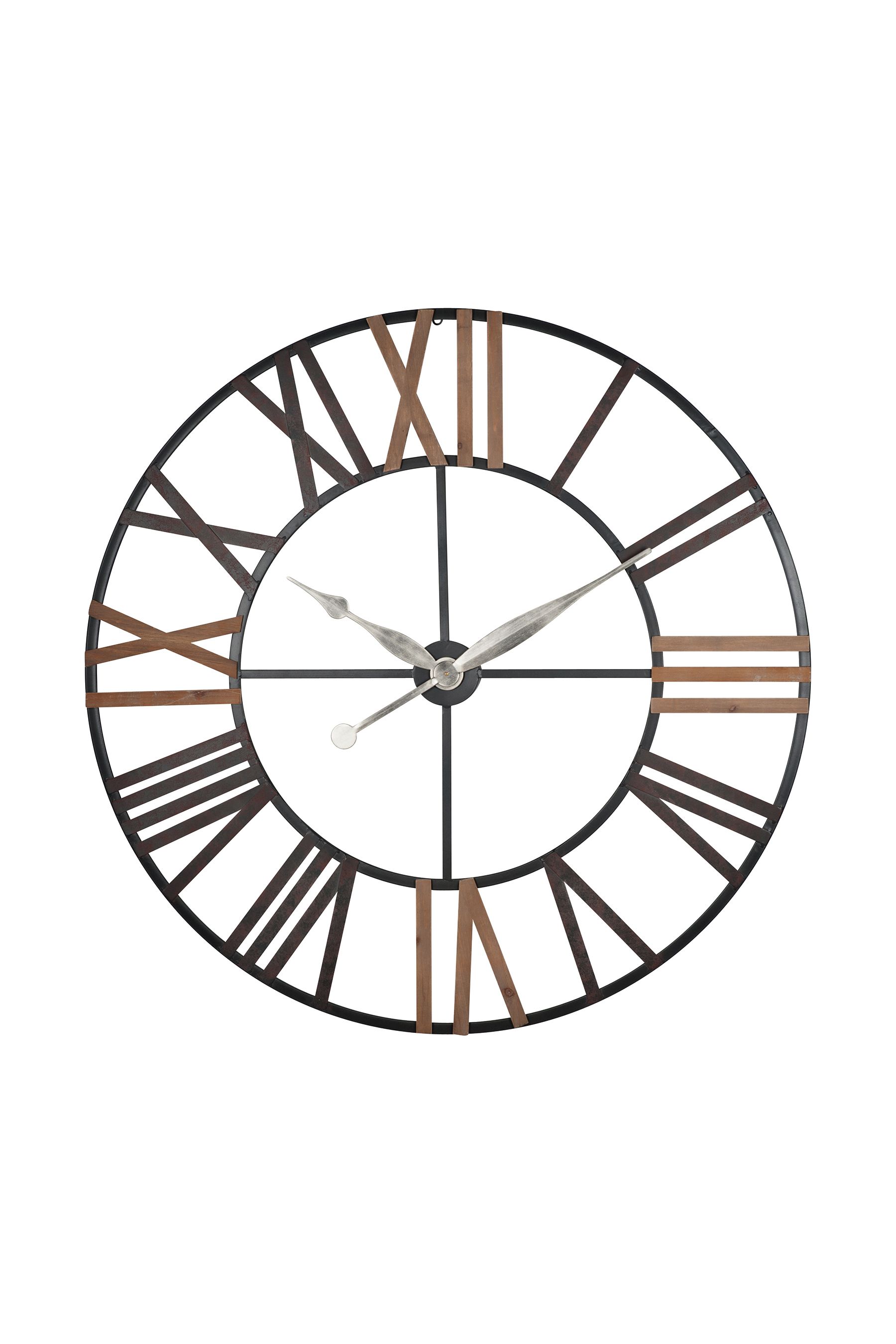 Buy Pacific Grey Antique Metal and Wood Round Wall Clock from the Next