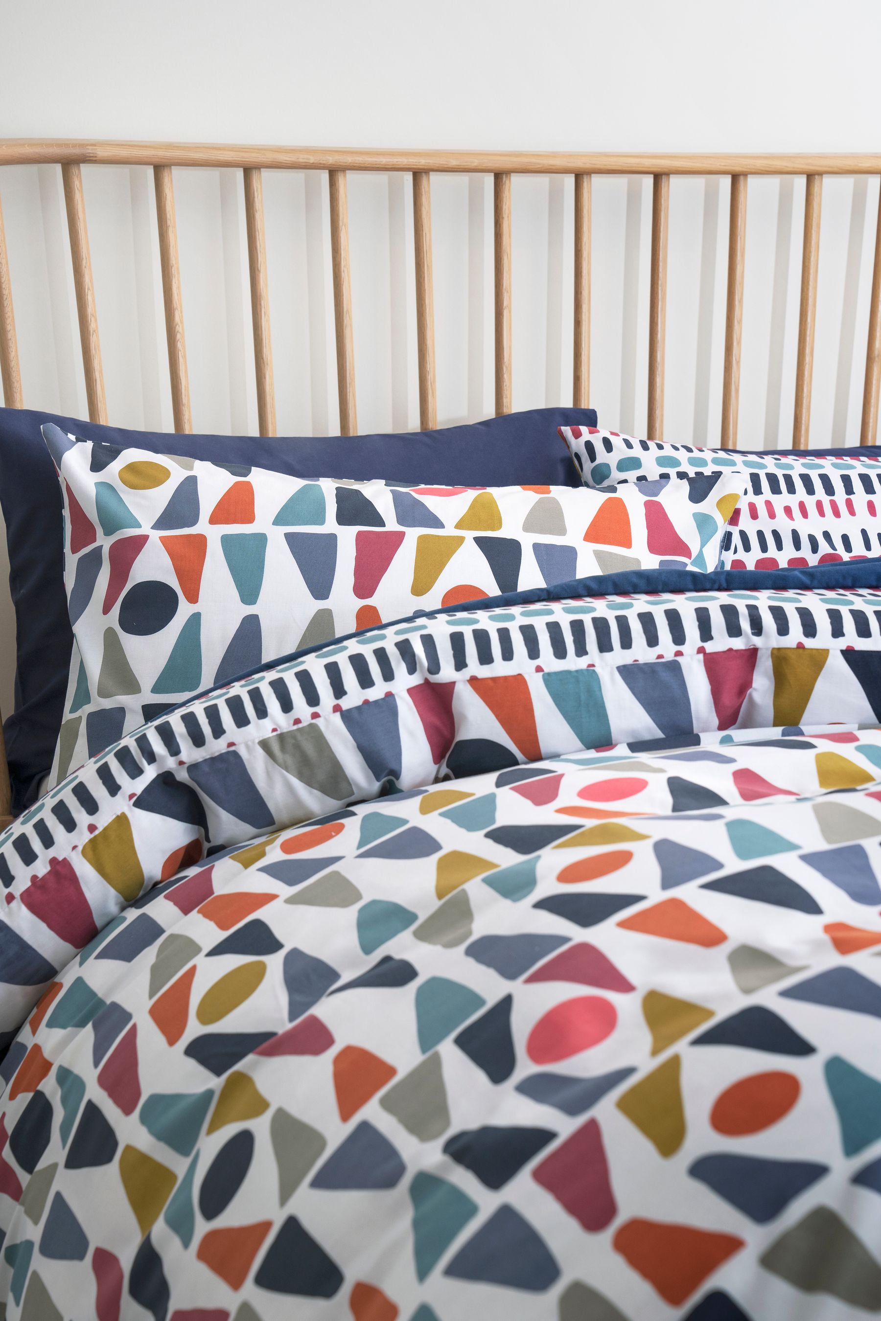Buy Cotton Rich Reversible Bright Geometric Duvet Cover and Pillowcase