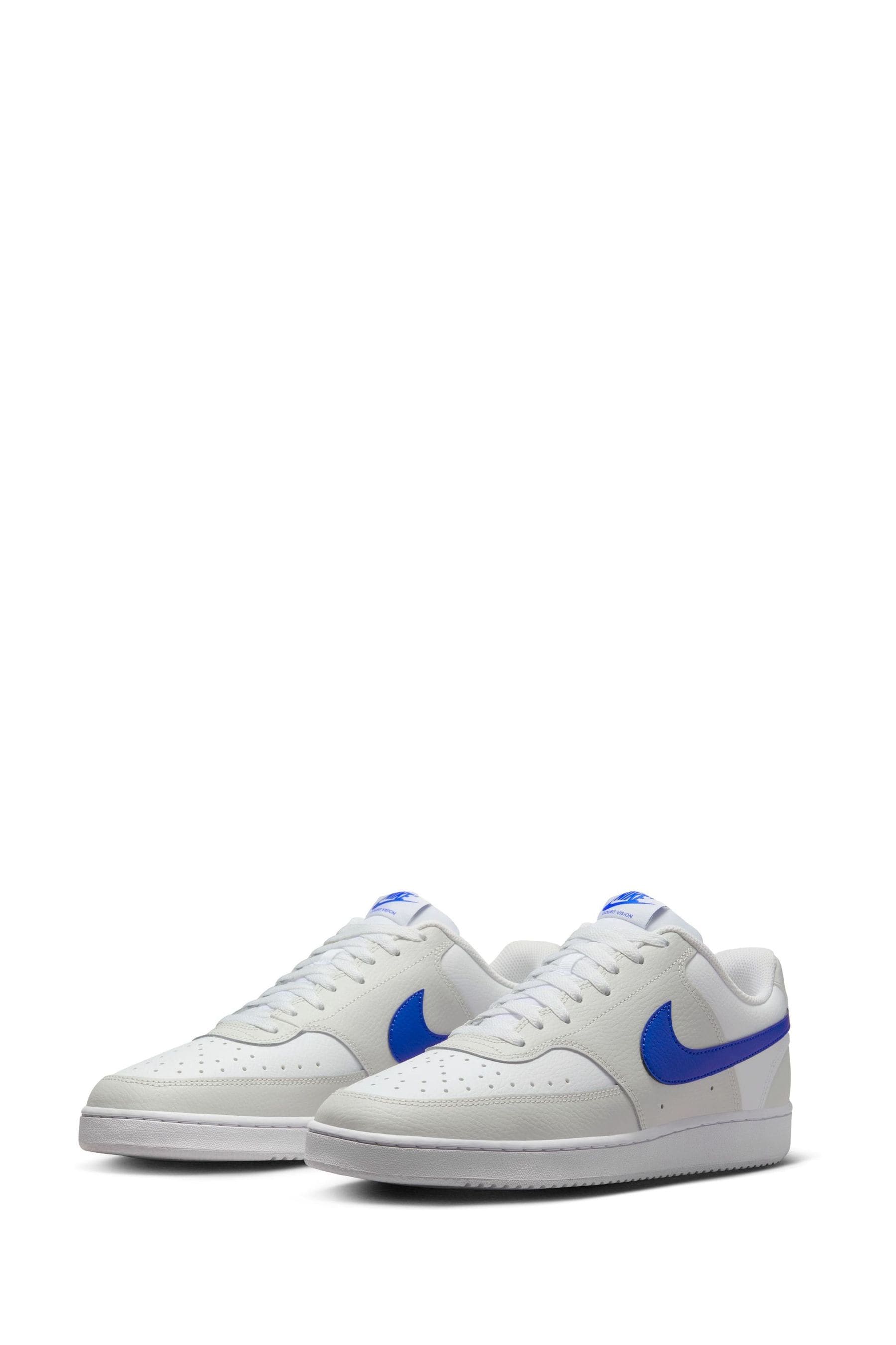 Buy Nike Grey/Blue Court Vision Low Trainers from the Next UK online shop