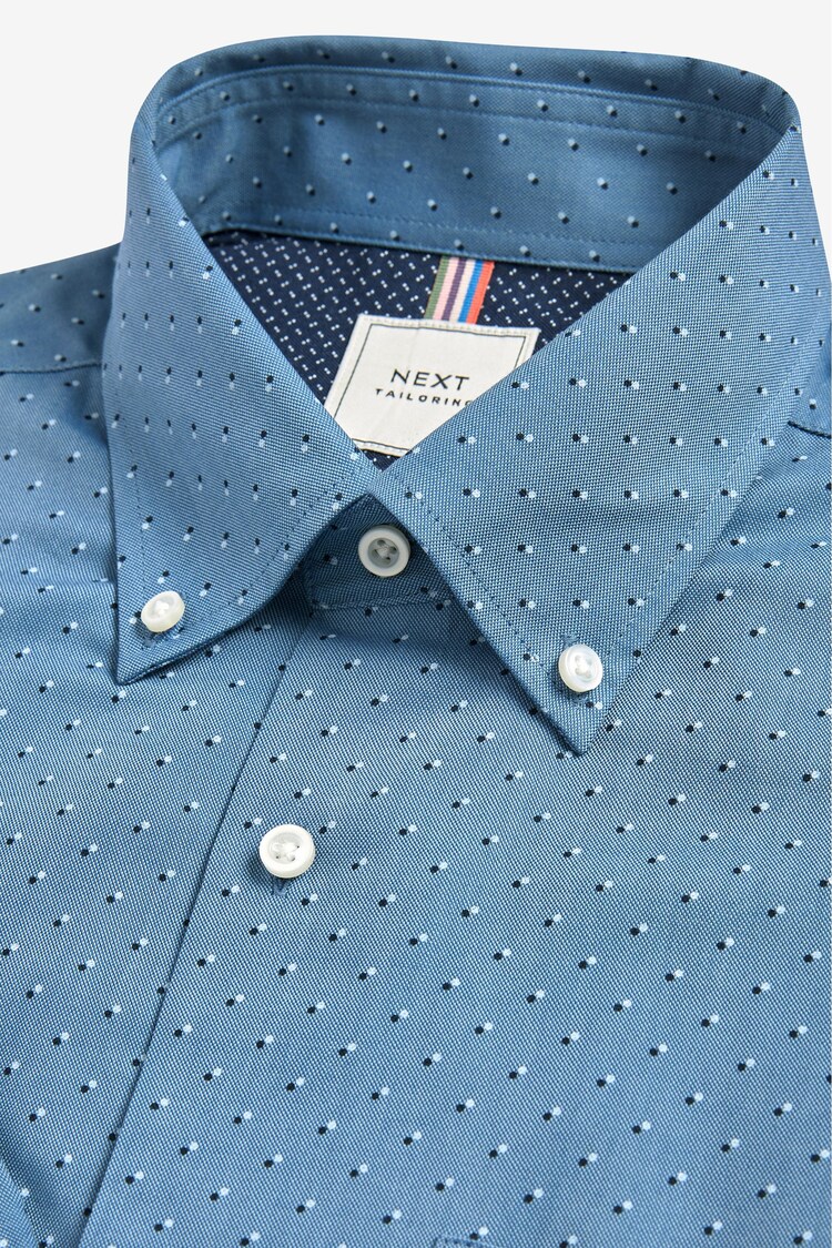 Blue Print Regular Fit Short Sleeve Easy Iron Button Down Oxford Shirt - Image 1 of 1