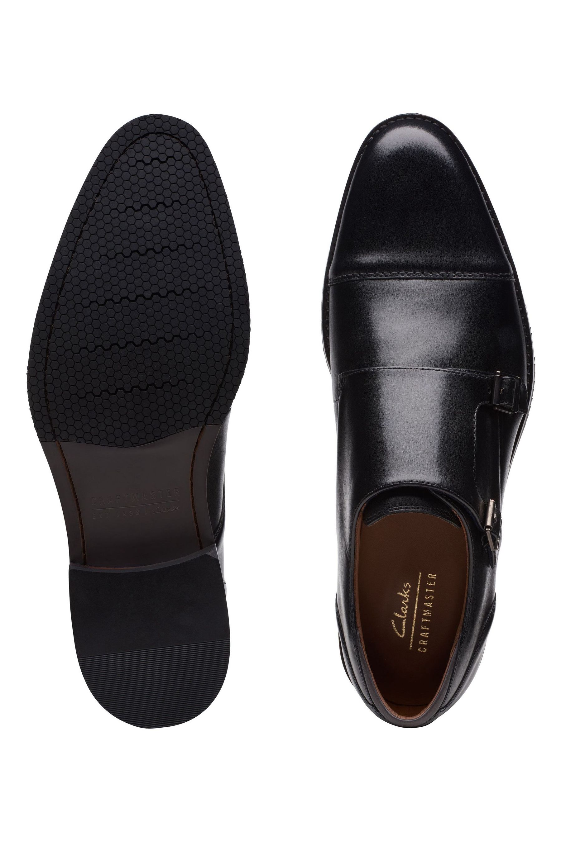 Buy Clarks Black Leather Craft Arlo Monk Shoes from the Next UK online shop