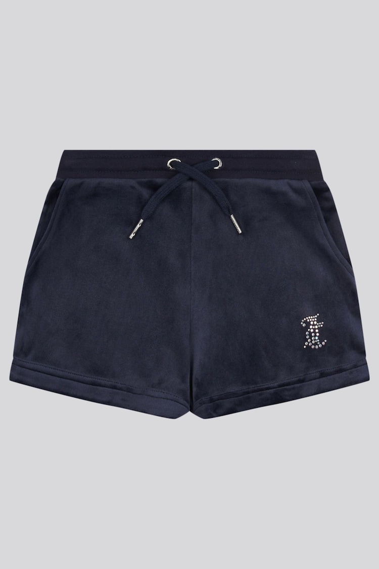 Juicy Couture Blue Girls Velour Fold Up Shorts - Image 1 of 1