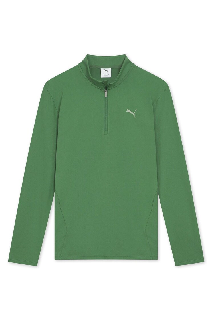 Puma Green Mens Slim Fit Train Quarter Zip Top - Image 1 of 1