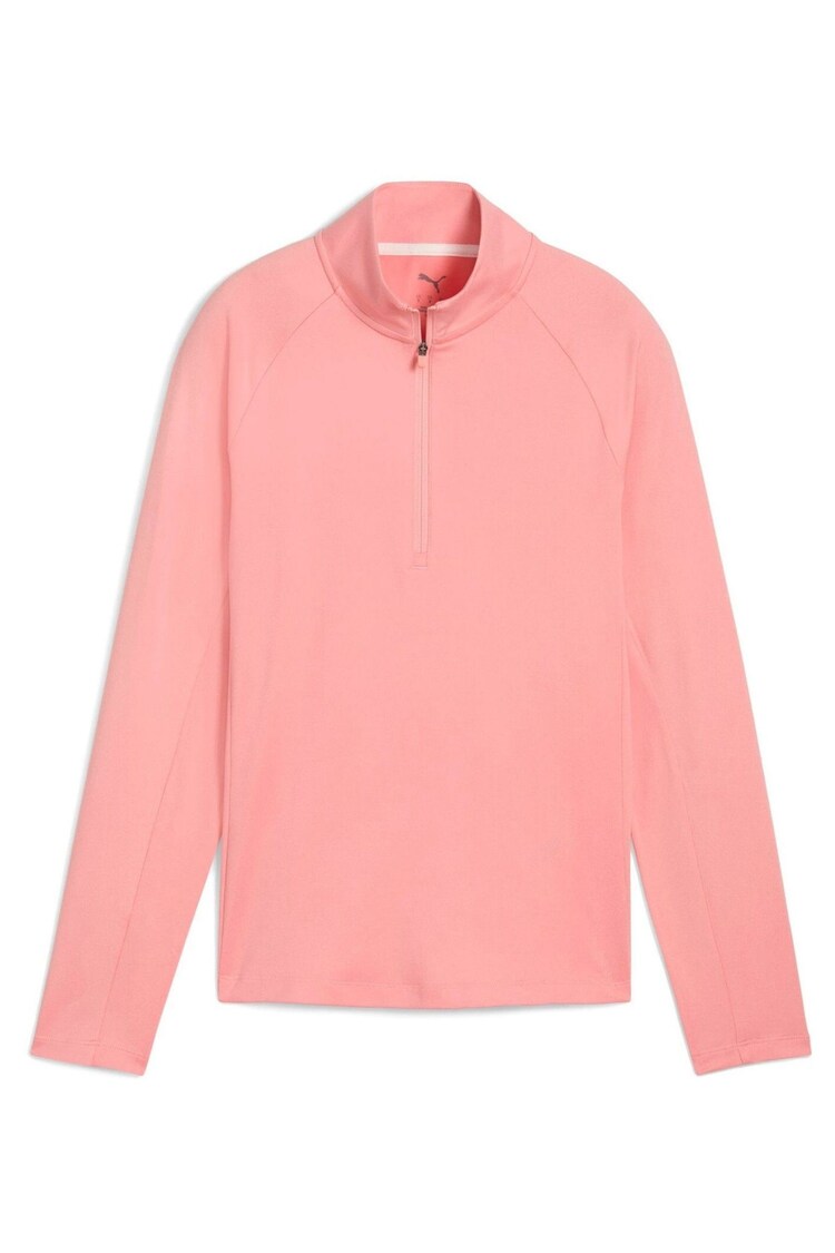 Puma Pink Womens Pure 20 Quarter-Zip Sweat Top - Image 1 of 1