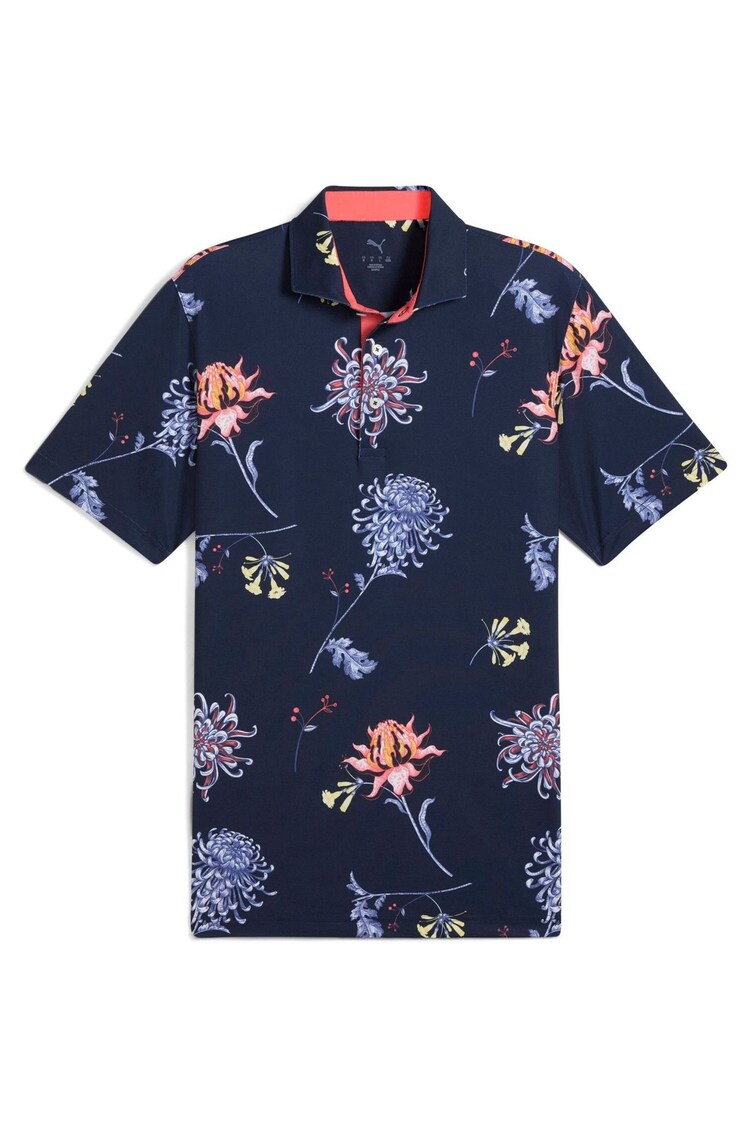 Puma Blue Mens Mattr Dahlia Polo Shirt - Image 1 of 1