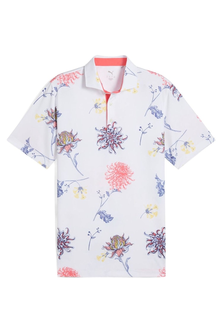 Puma White Mens Mattr Dahlia Polo Shirt - Image 1 of 1