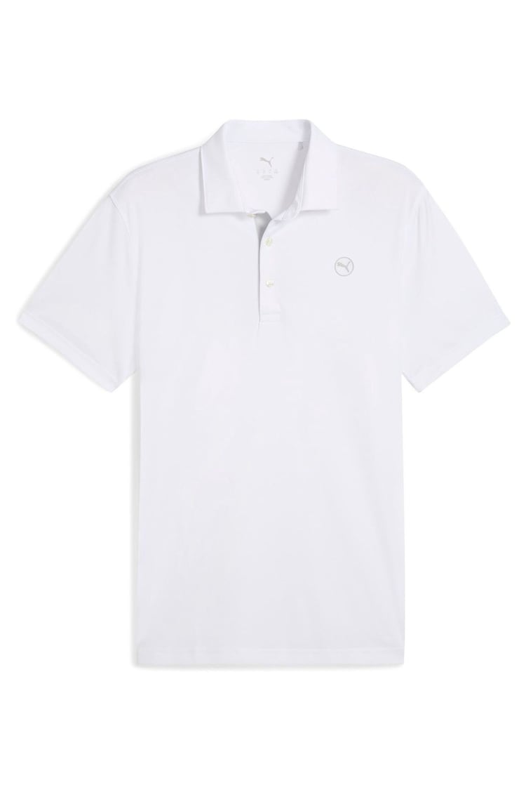 Puma White Mens Pure 2.0 Golf Polo Shirt - Image 1 of 1