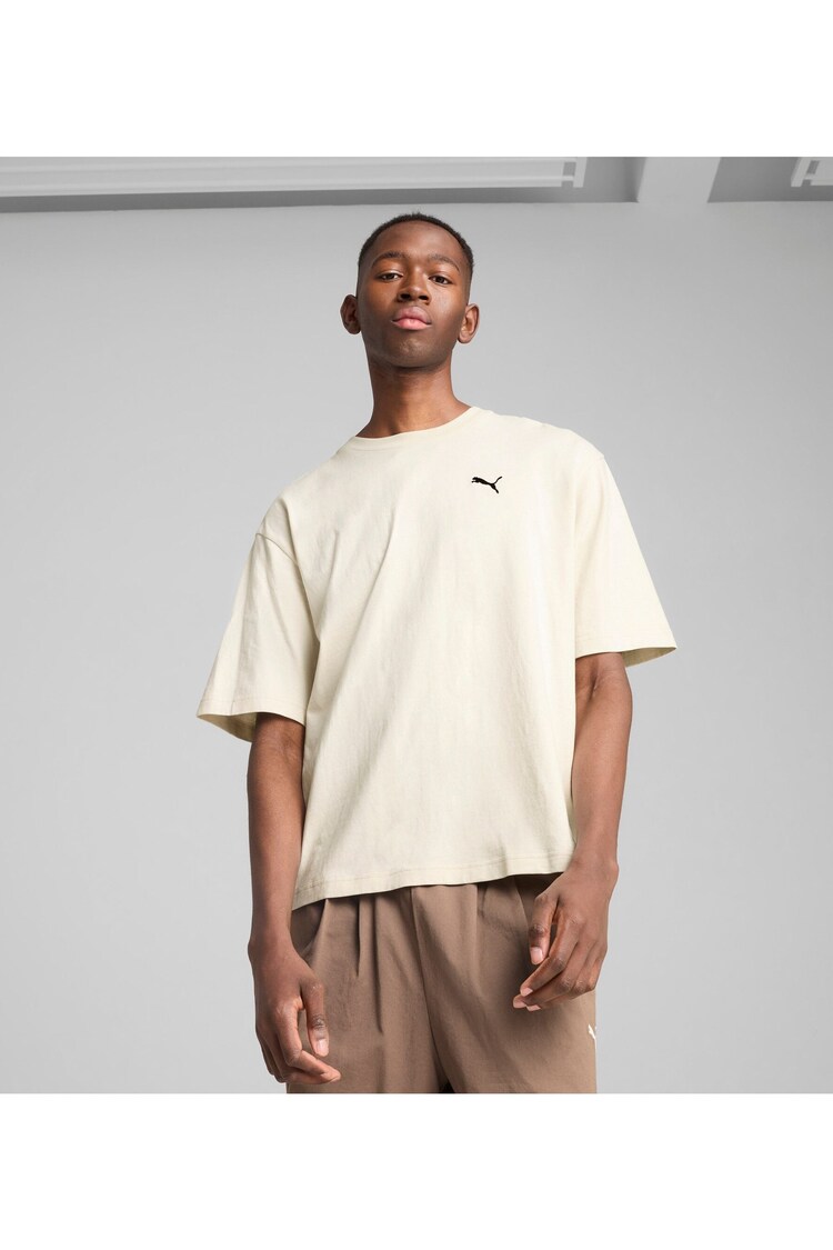 Puma Chalk White Mens WARDROBE ESS Boxy T-Shirt - Image 1 of 1