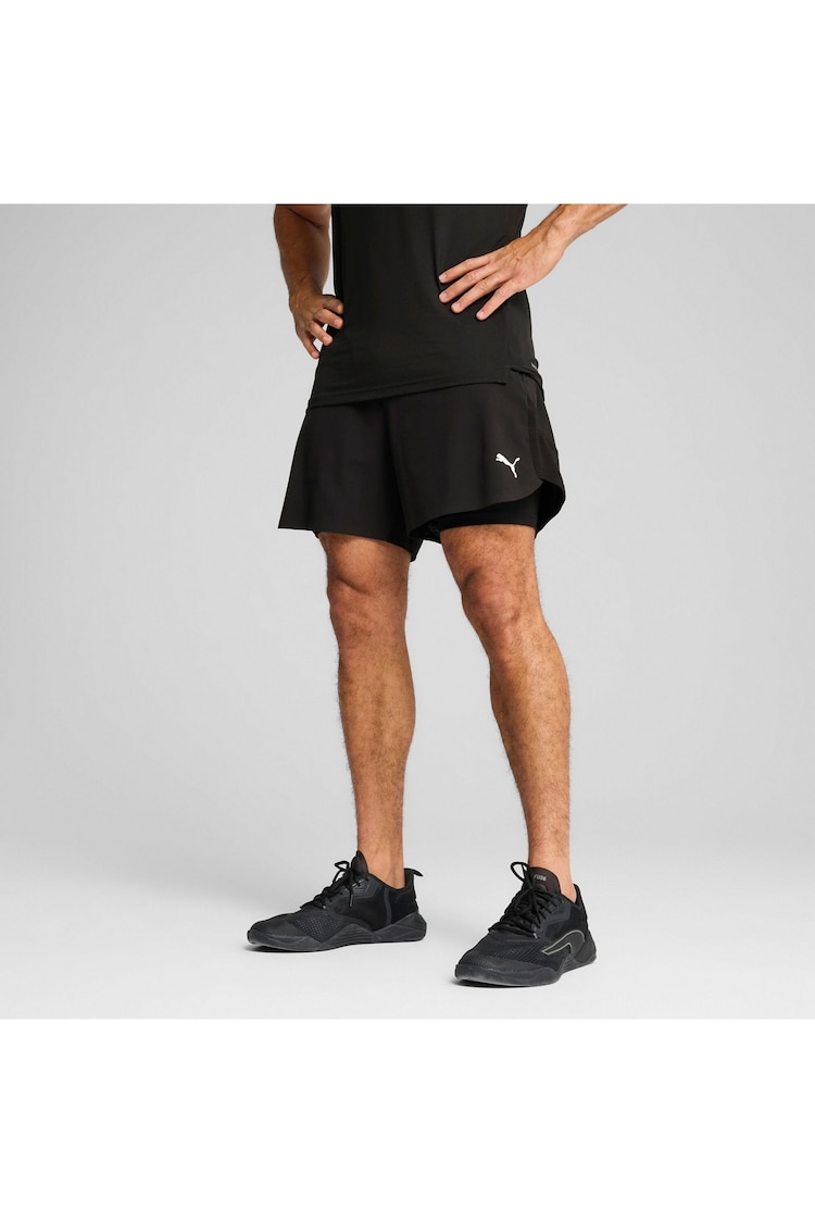 Puma Black Mens Training Tech 2-In-1 Shorts - Image 1 of 1