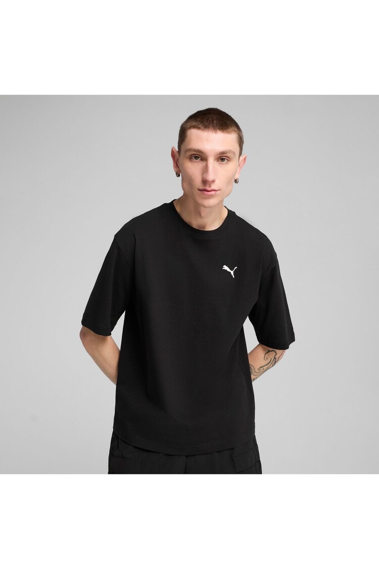 Puma Black Mens WARDROBE ESS Boxy T-Shirt - Image 1 of 1
