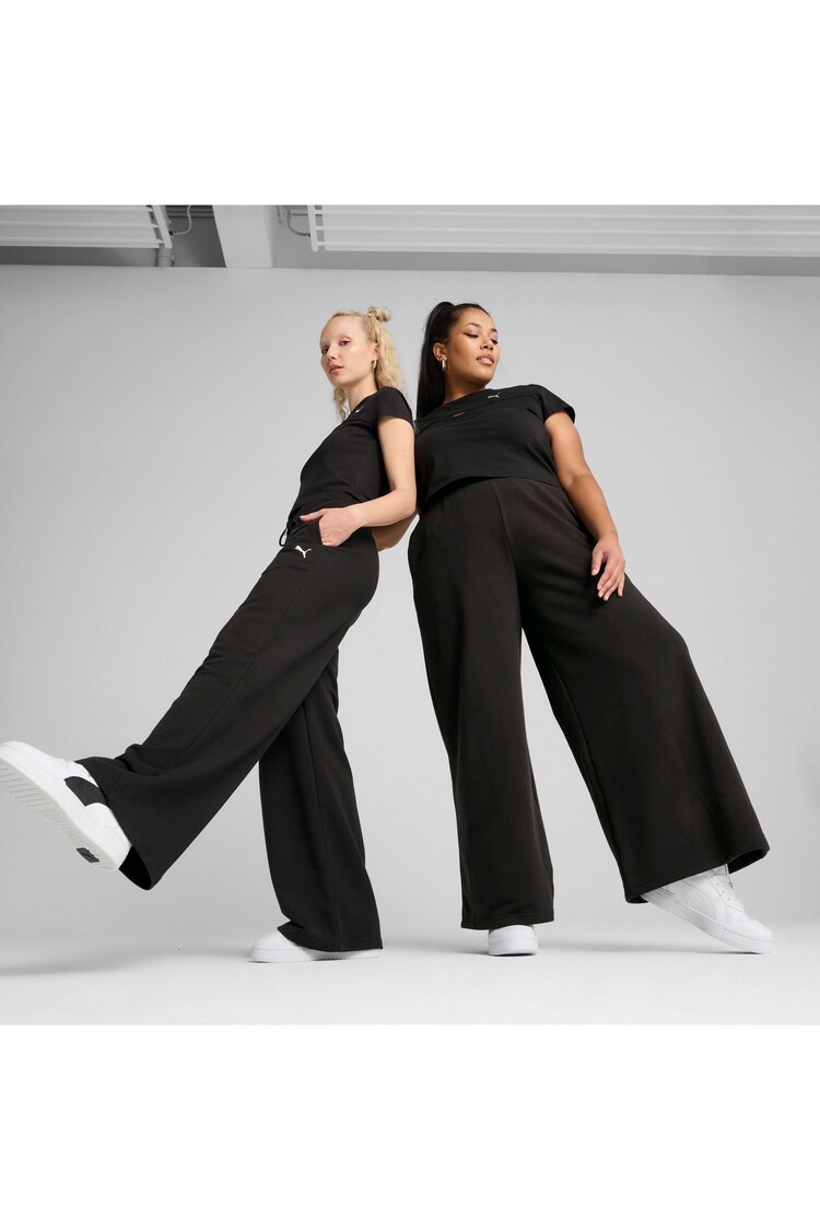 Puma Black Womens Wardrobe Essentials Relaxed Wide Leg Sweatpants - Image 1 of 1