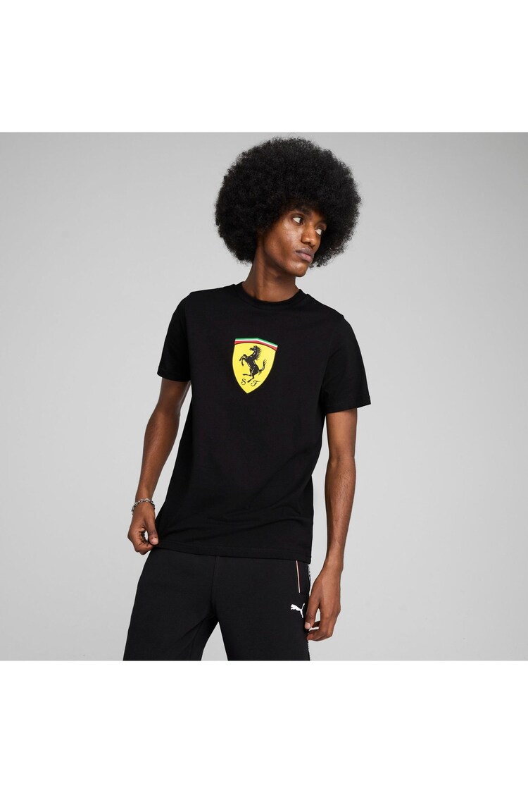 Черный - Puma Mens Scuderia Ferrari Race Coloured Big Shield T-Shirt - Image 1 of 1