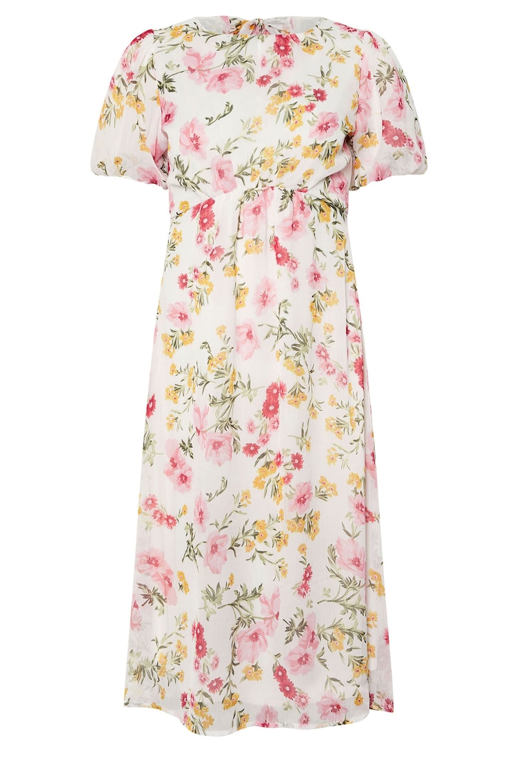 PixieGirl Petite Pink Chiffon Tie Back Midi Dress - Image 1 of 1