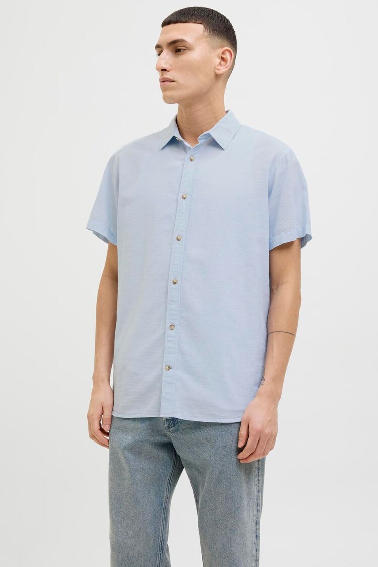 JACK & JONES Blue Short Sleeve Summer Shirt - Image 1 of 1