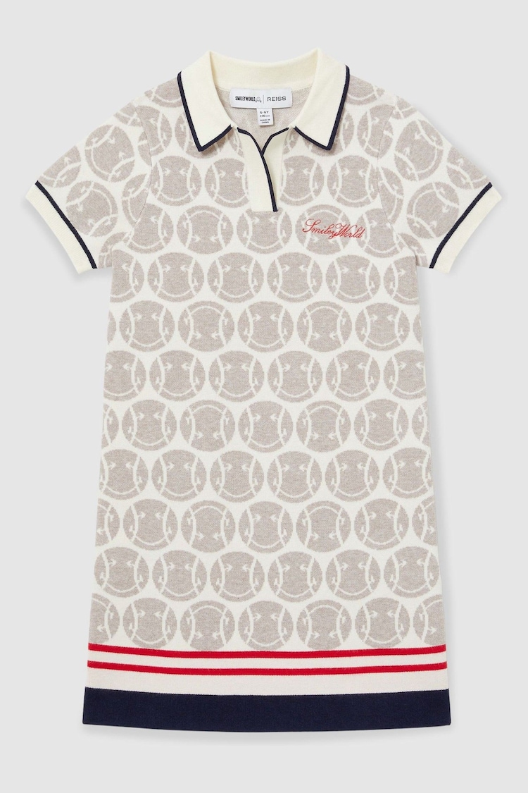 Reiss Off White 9-13 yrs SmileyWorld | Reiss Knitted Polo Dress - Image 1 of 1