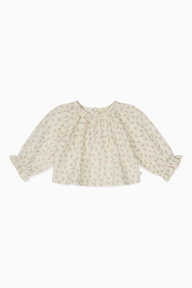 MORI Green Floral 100% Cotton Muslin Blouse Top - Image 1 of 1