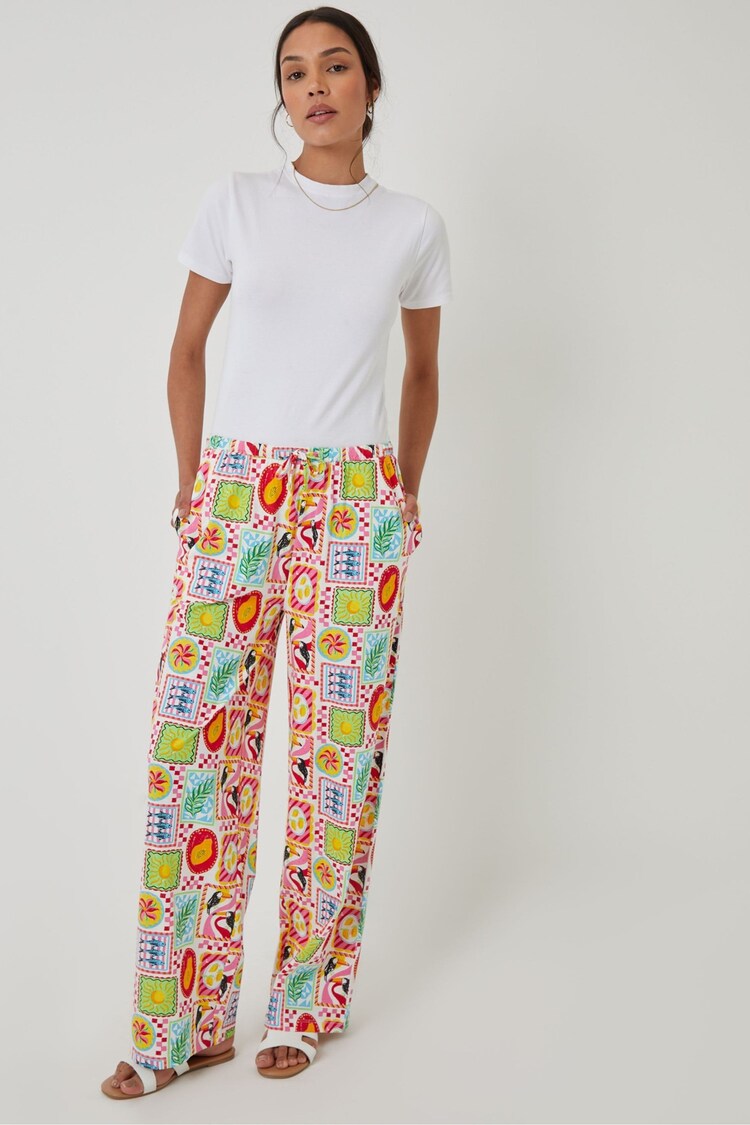 Threadbare Red Jersey Wide Leg Trousers - Image 1 of 1
