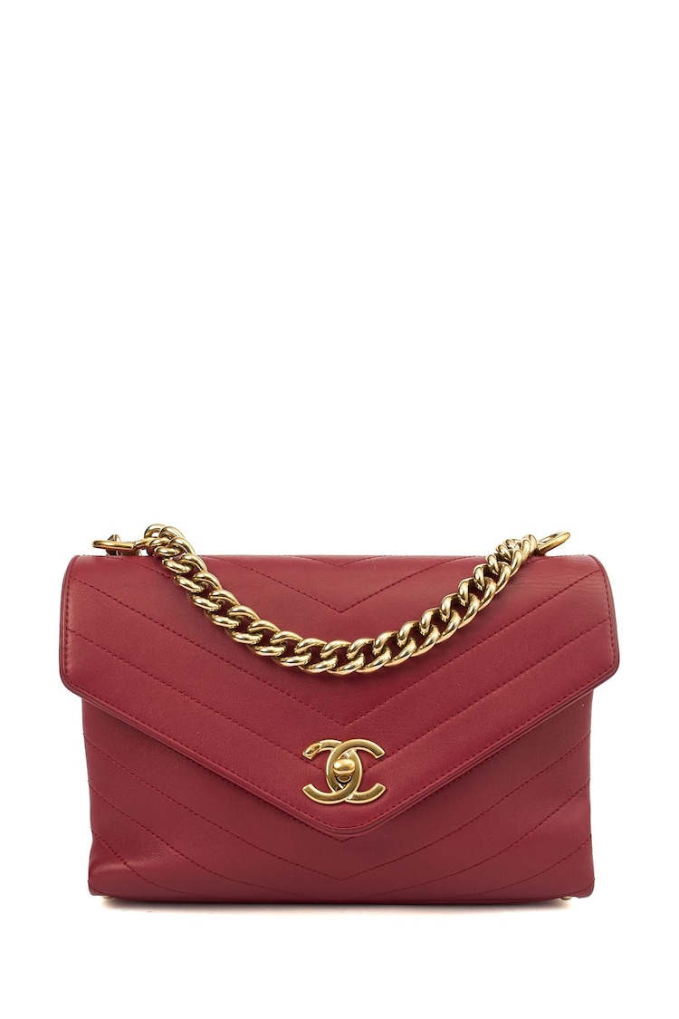 CHANEL Red Chevron Flap Bag  Shoulder Bag - Image 1 of 1
