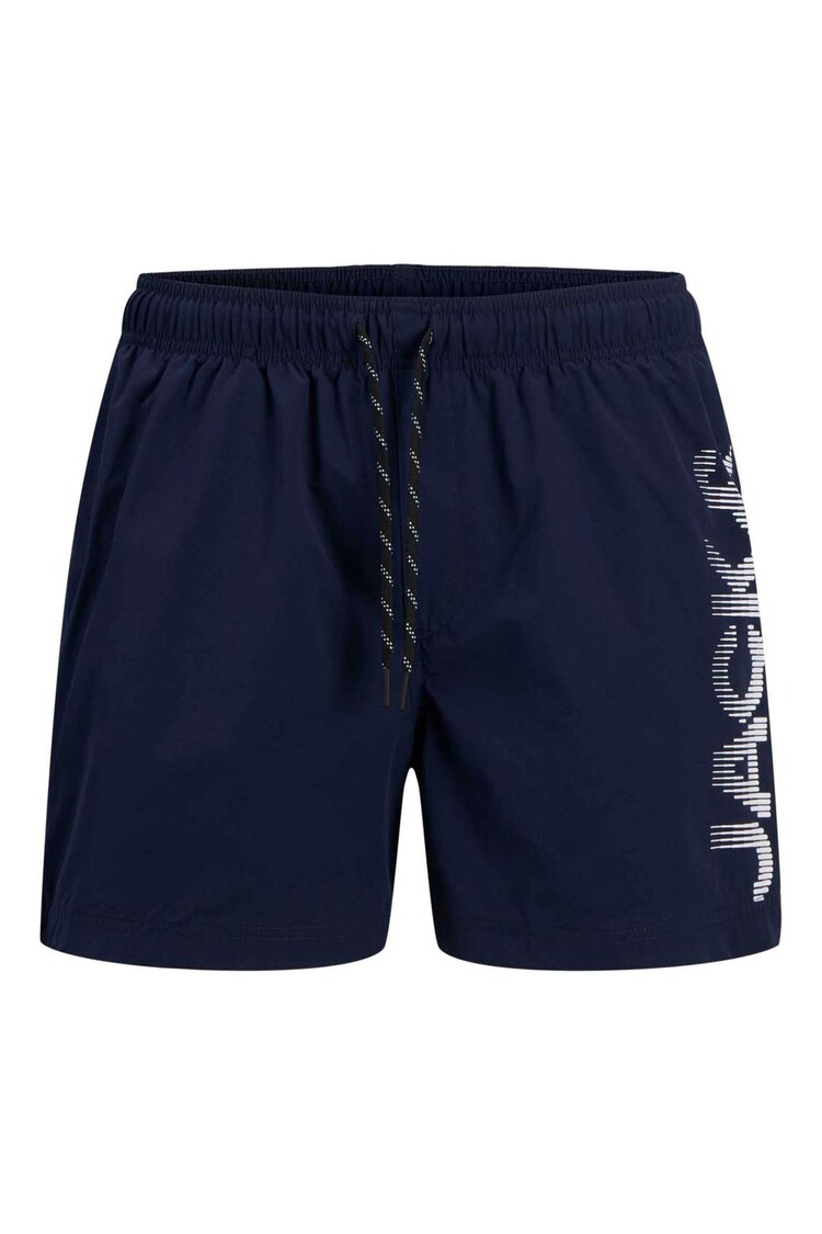 JACK & JONES Blue Logo Swim Shorts - Image 1 of 1