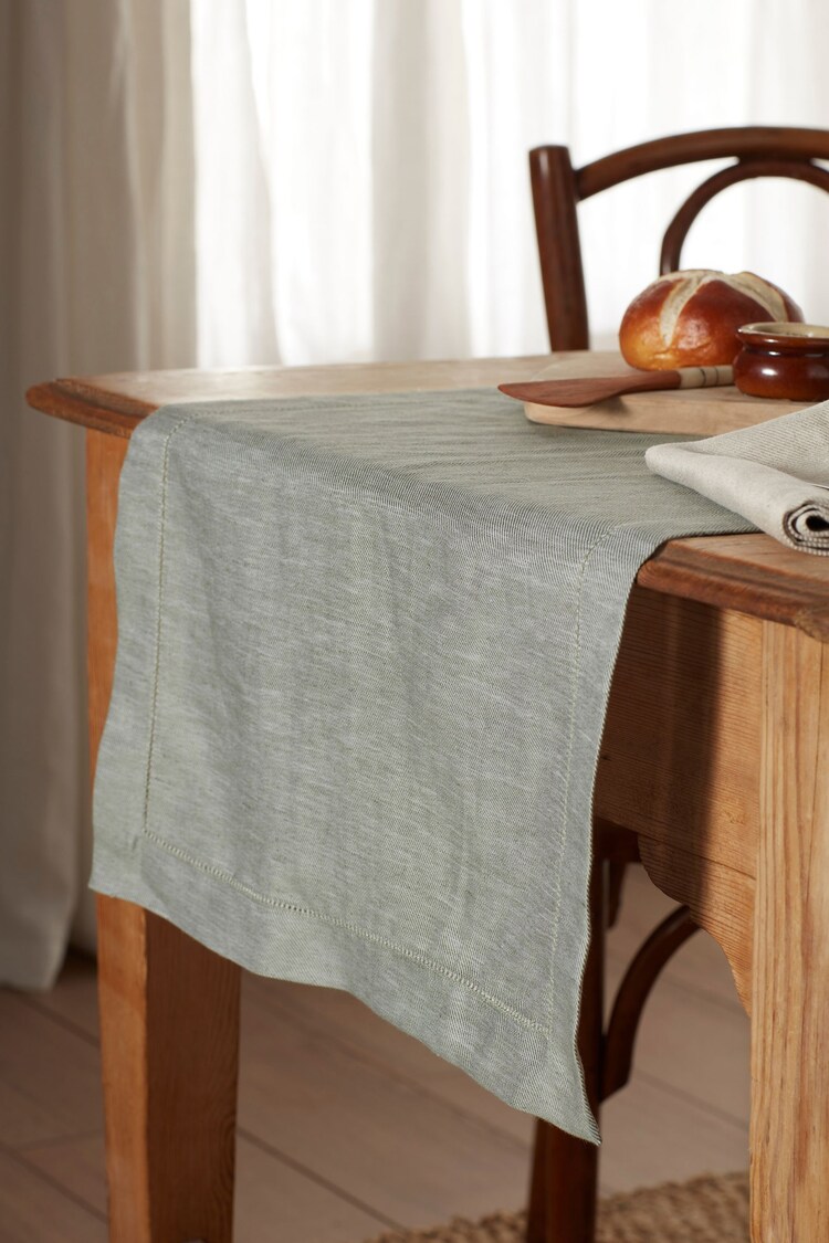 Secret Linen Store Olive Green Twill Table Runner - Image 1 of 1