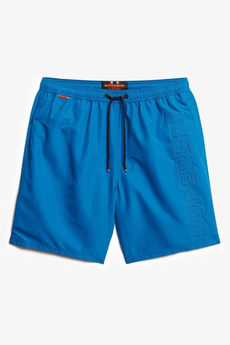 Superdry Blue Premium Emb 17 Swim Shorts - Image 1 of 1