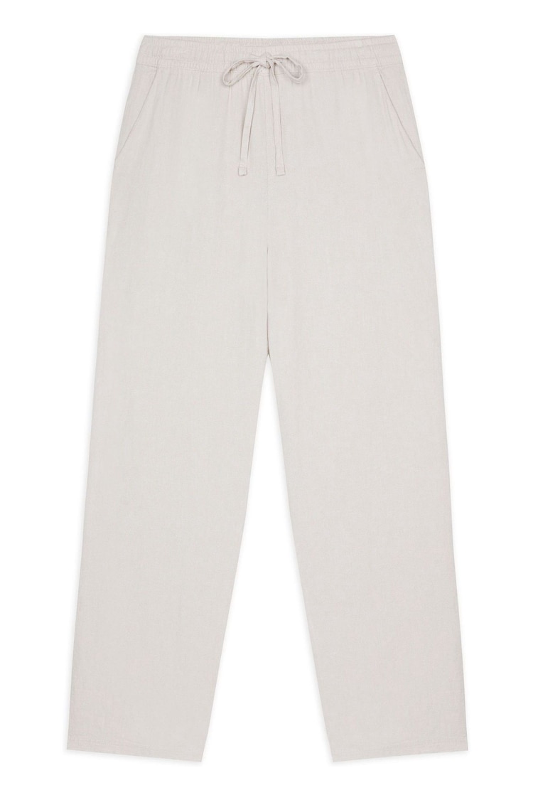 Chelsea Peers White Linen-Blend Relaxed Trousers - Image 1 of 1 Chelsea Peers White Linen-Blend Relaxed Trousers - Image 1 of 1