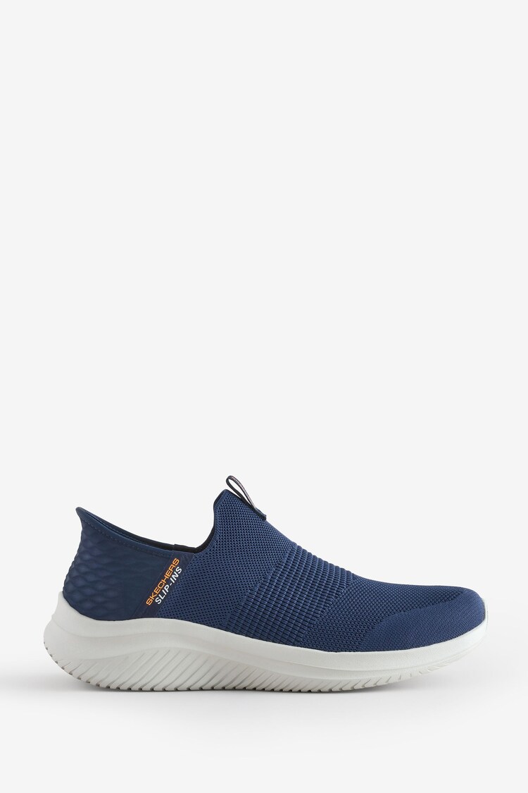 Skechers Navy Wide Fit Ultra Flex 3.0 Smooth Step Slip-Ins Trainers - Image 1 of 1
