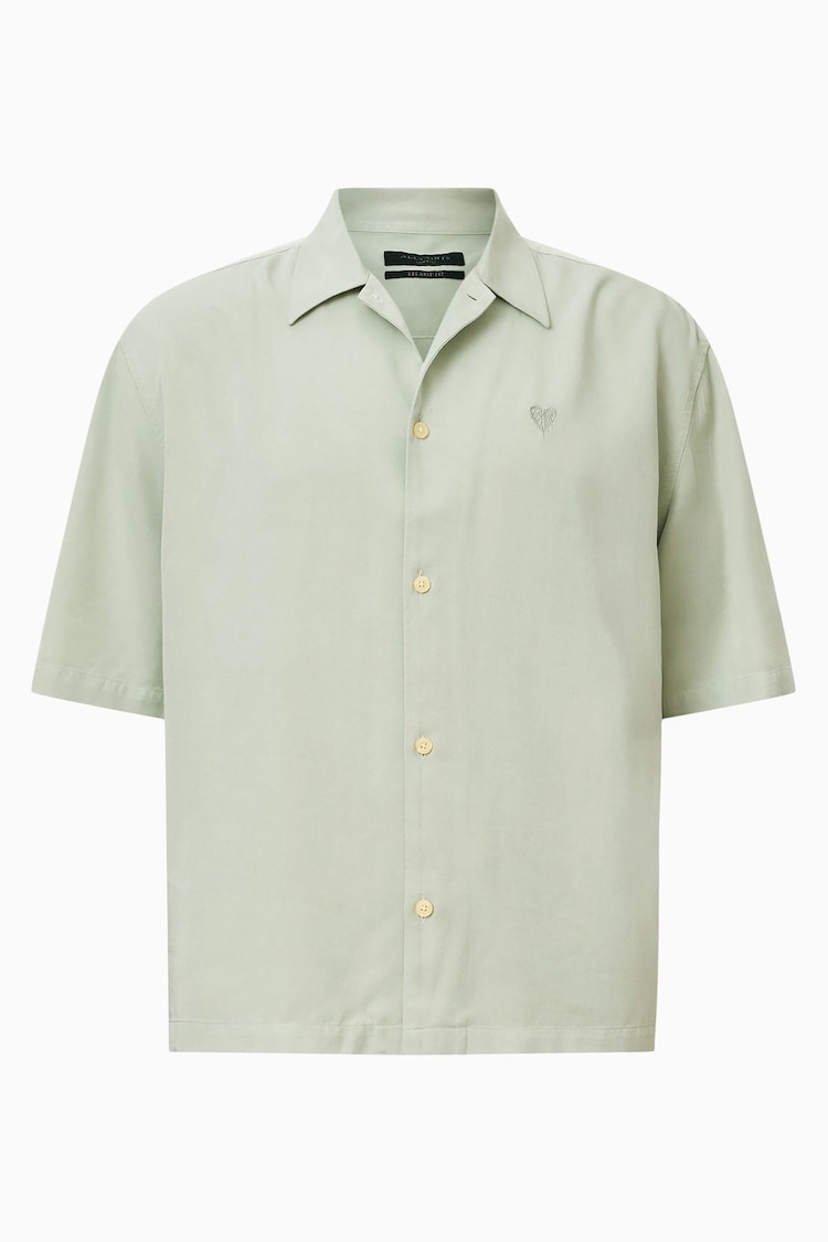 AllSaints Green Rialto Short Sleeve Shirt - Image 1 of 1