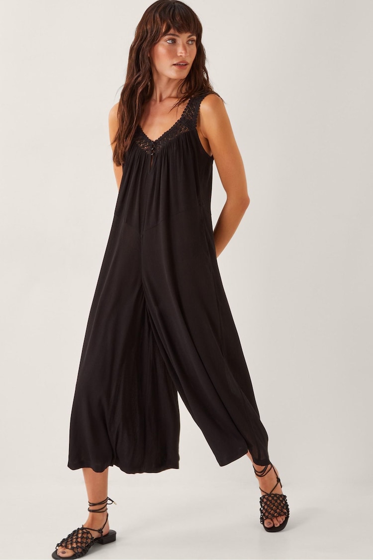 Monsoon Black Rachel Sleeveless Culottes Jumpsuit - Image 1 of 1