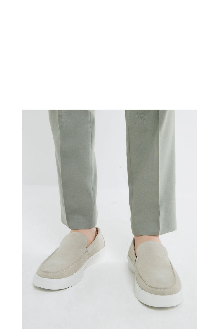 River Island Natural Suede Wedge Cupsole Loafers - Image 1 of 1