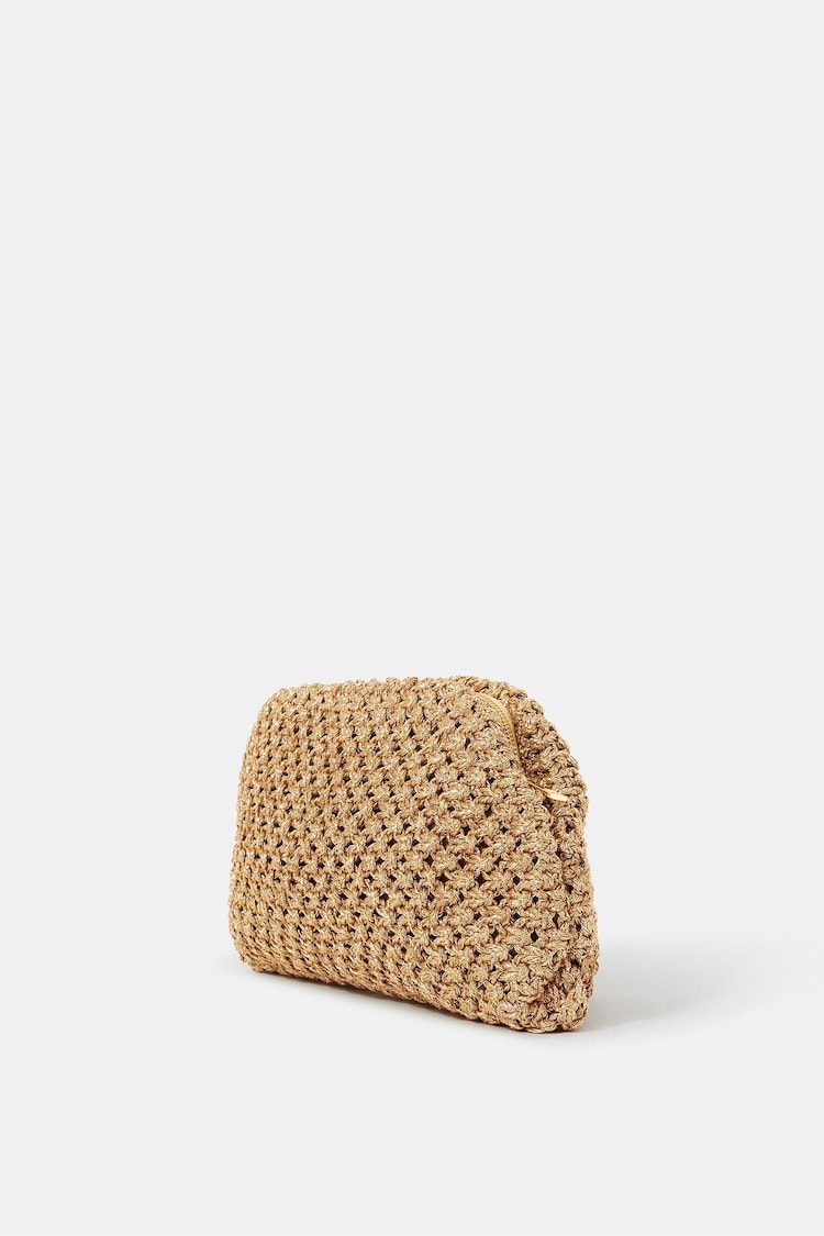 Accessorize Gold Woven Clutch Bag - Image 1 of 1